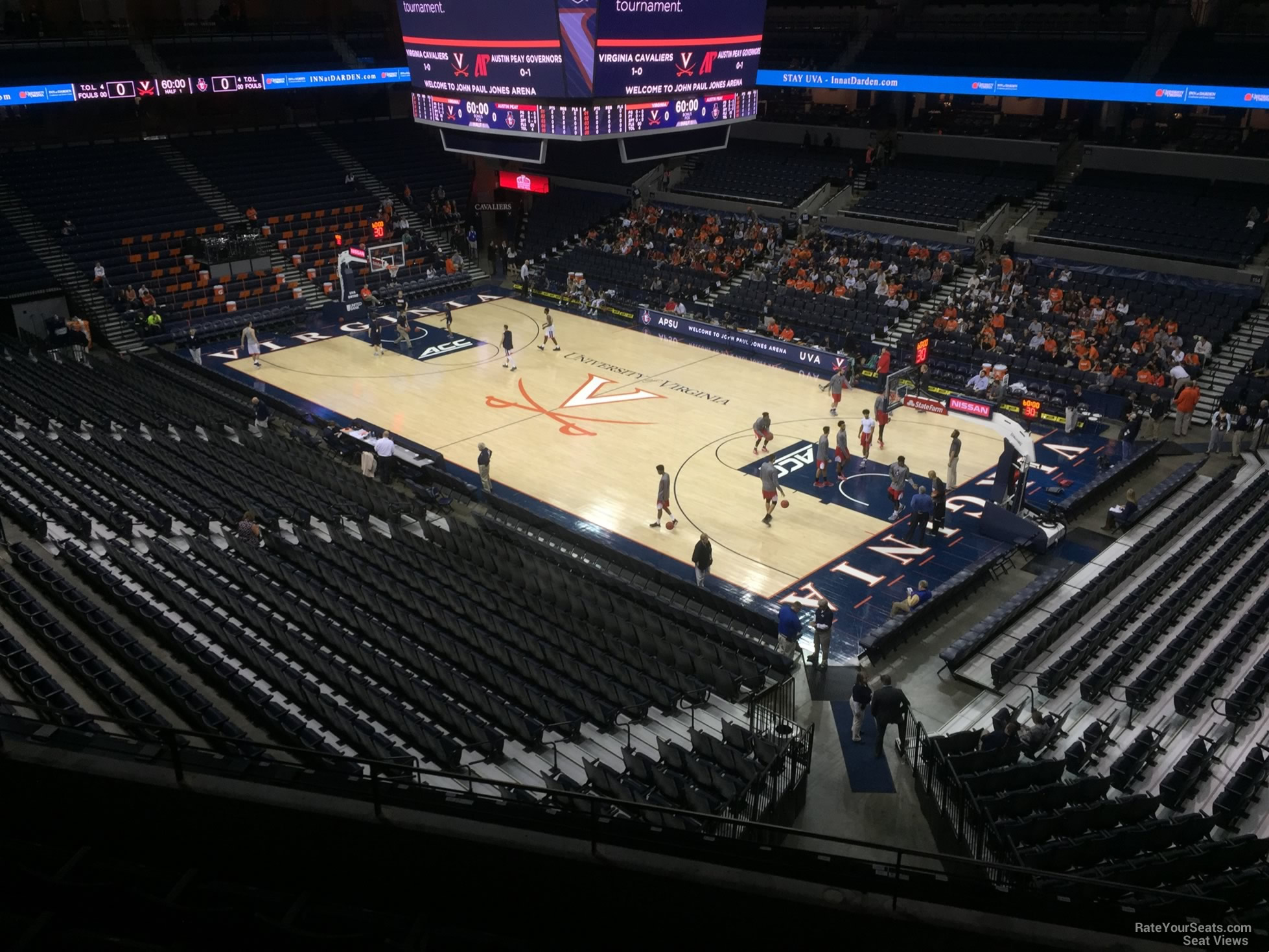 section 311, row e seat view  for basketball - john paul jones arena