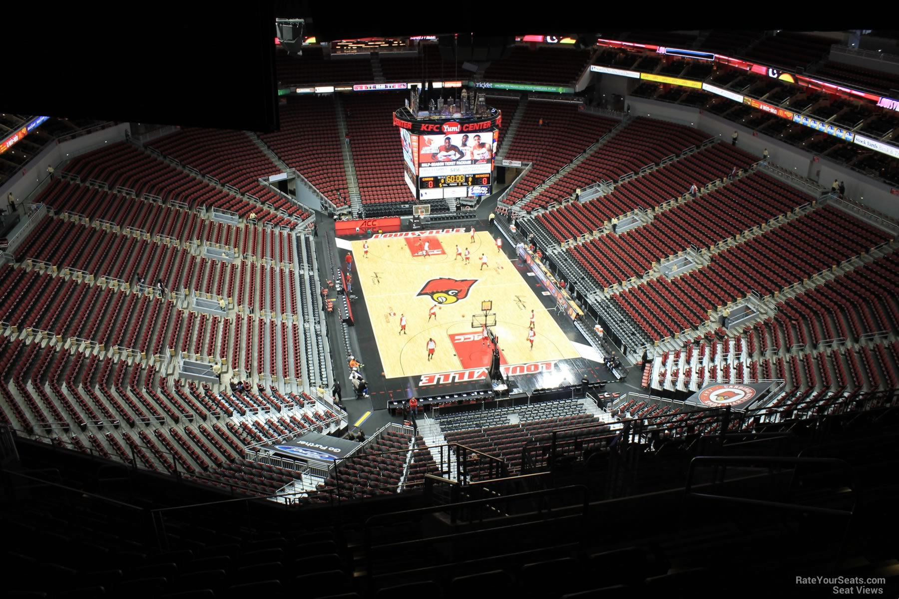 section 302, row r seat view  for basketball - kfc yum! center