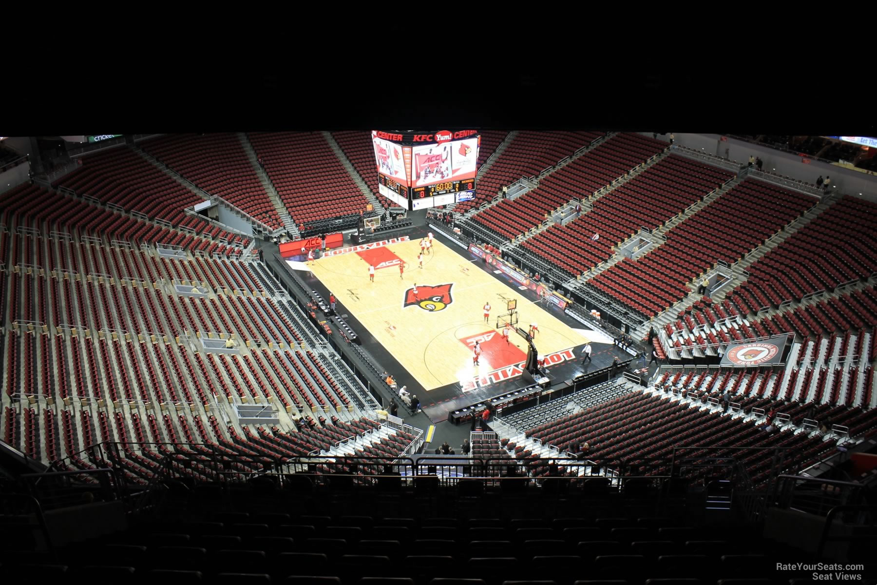 section 303, row r seat view  for basketball - kfc yum! center