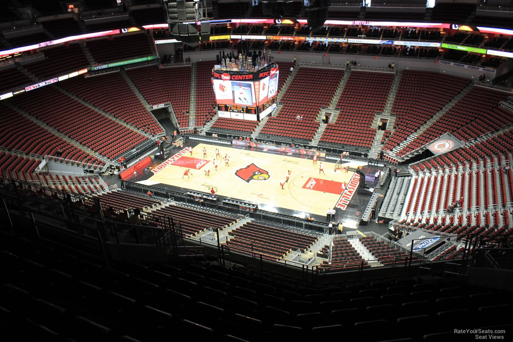 section 306, row r seat view  for basketball - kfc yum! center