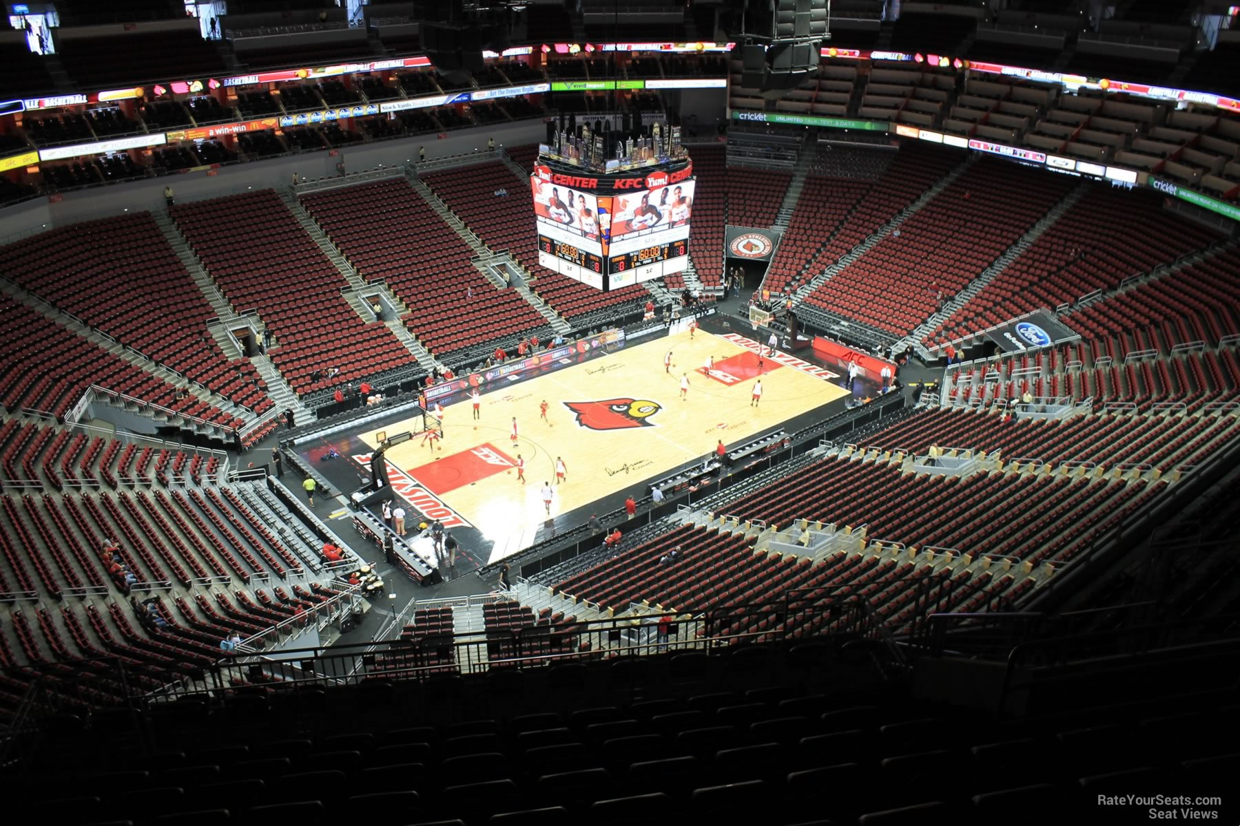 section 311, row r seat view  for basketball - kfc yum! center