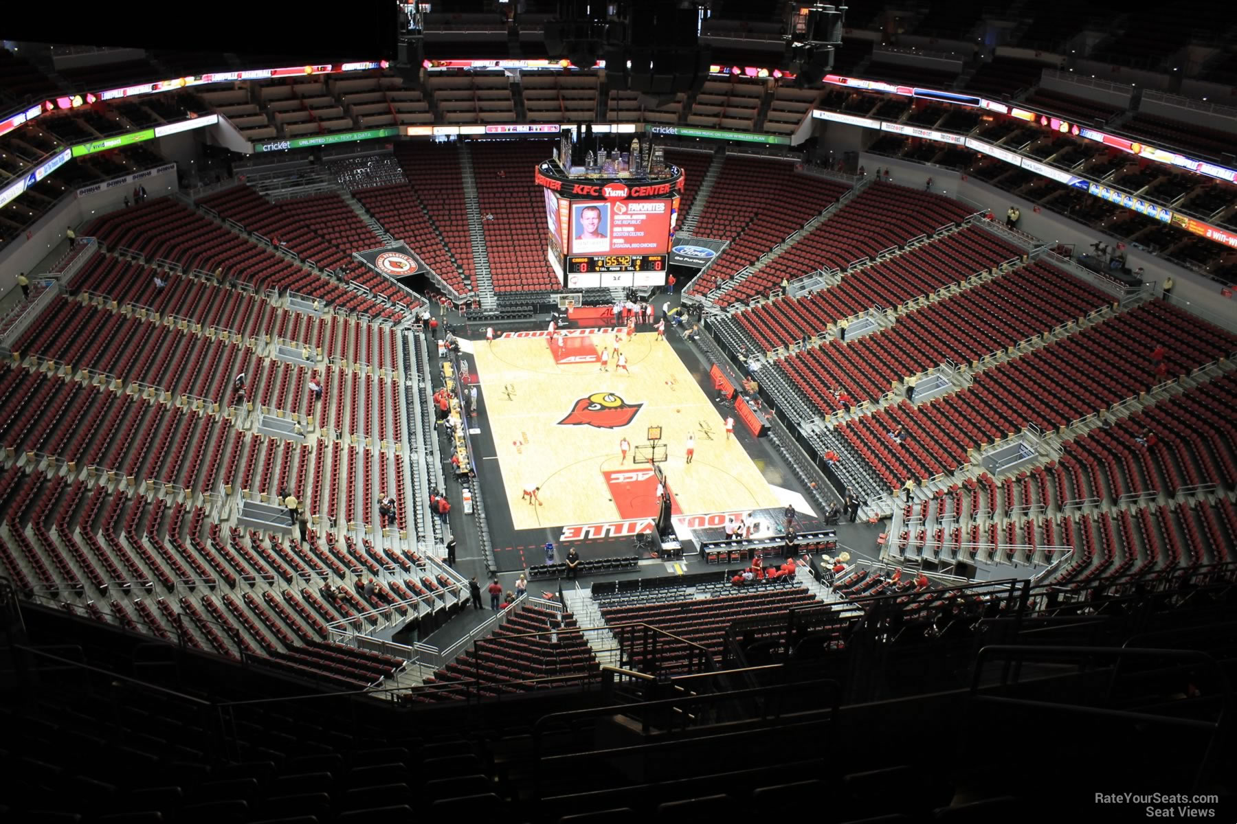 section 317, row r seat view  for basketball - kfc yum! center