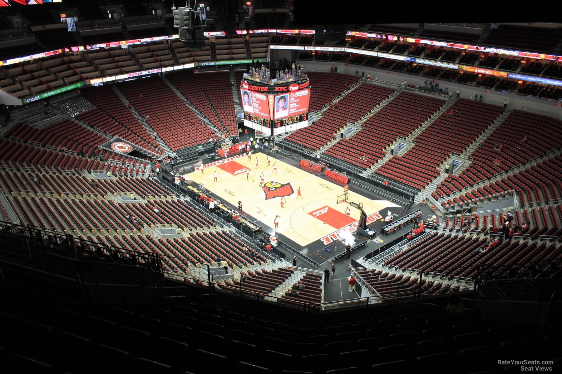 section 319, row r seat view  for basketball - kfc yum! center