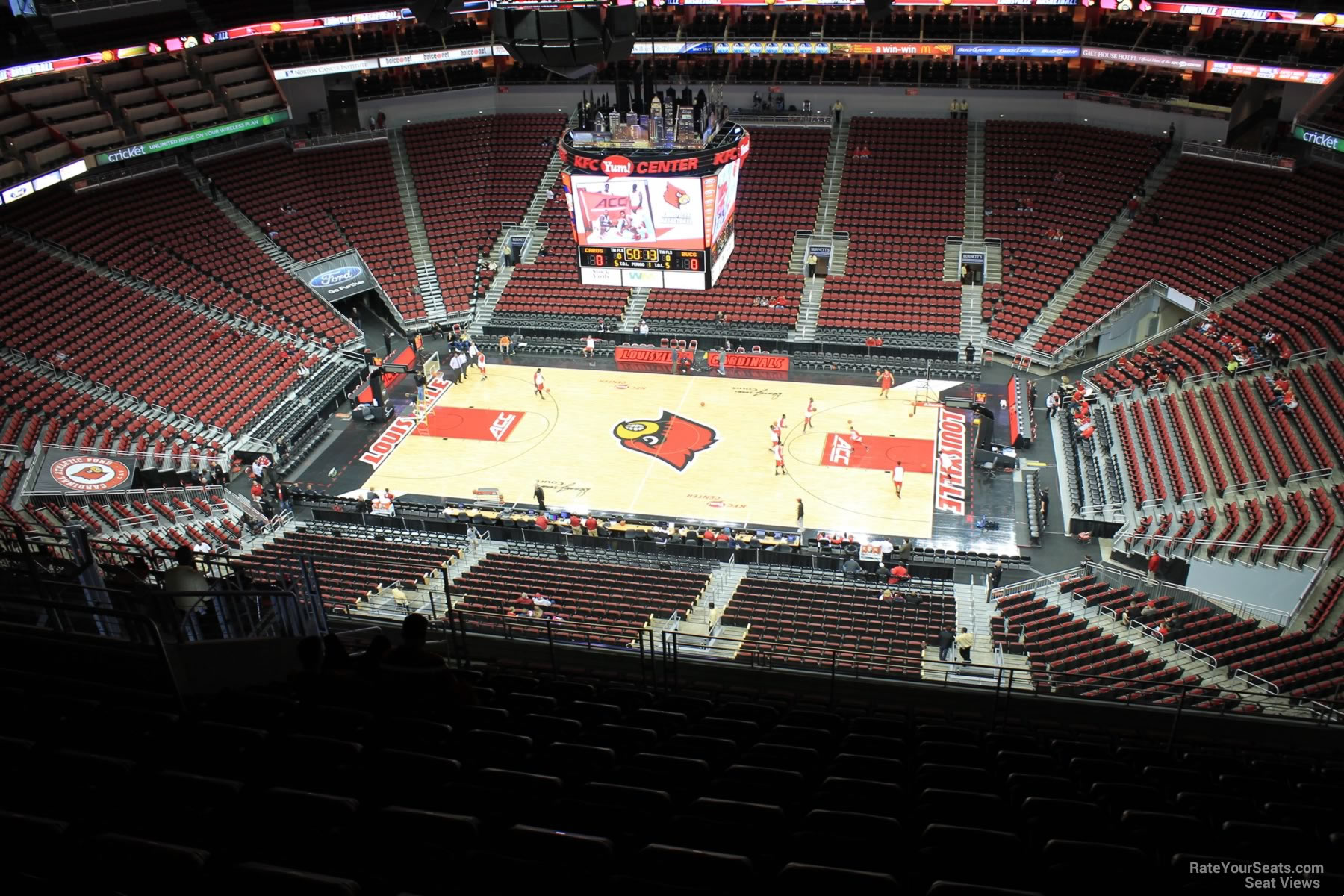 section 322, row r seat view  for basketball - kfc yum! center