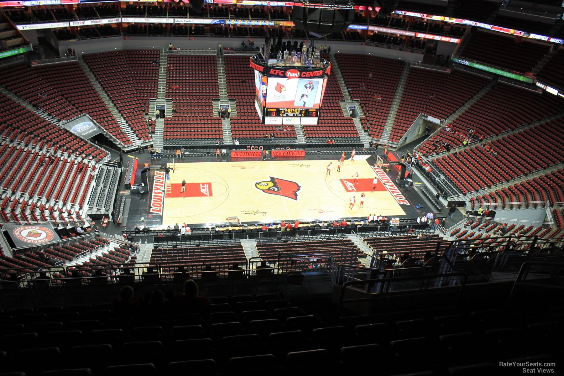 section 324, row r seat view  for basketball - kfc yum! center