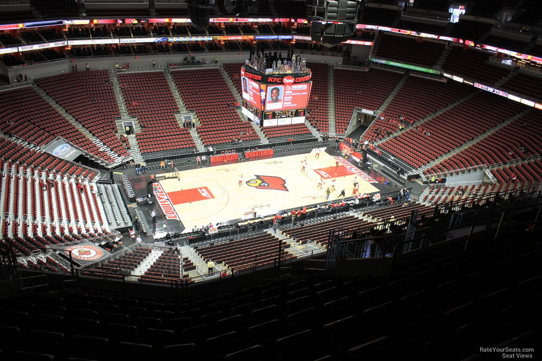 section 325, row r seat view  for basketball - kfc yum! center