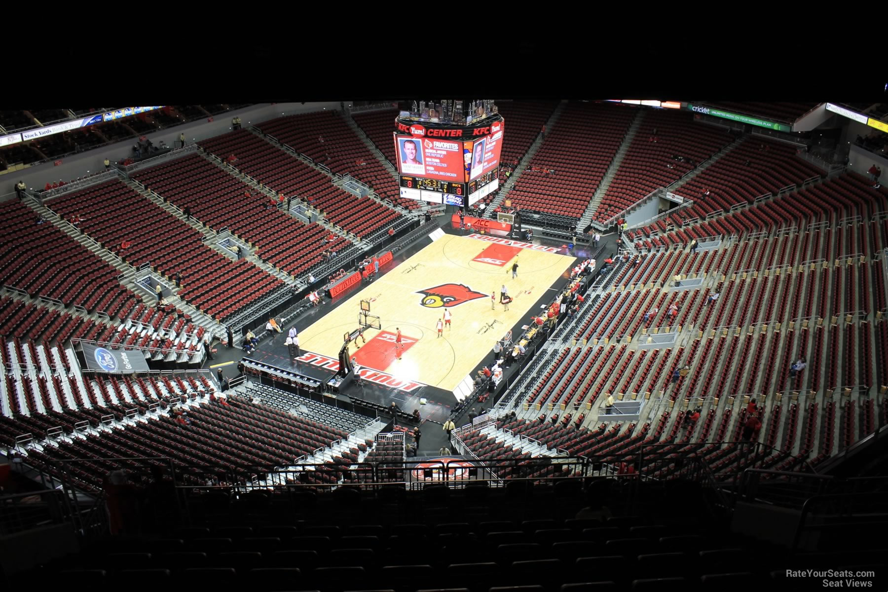 section 328, row r seat view  for basketball - kfc yum! center