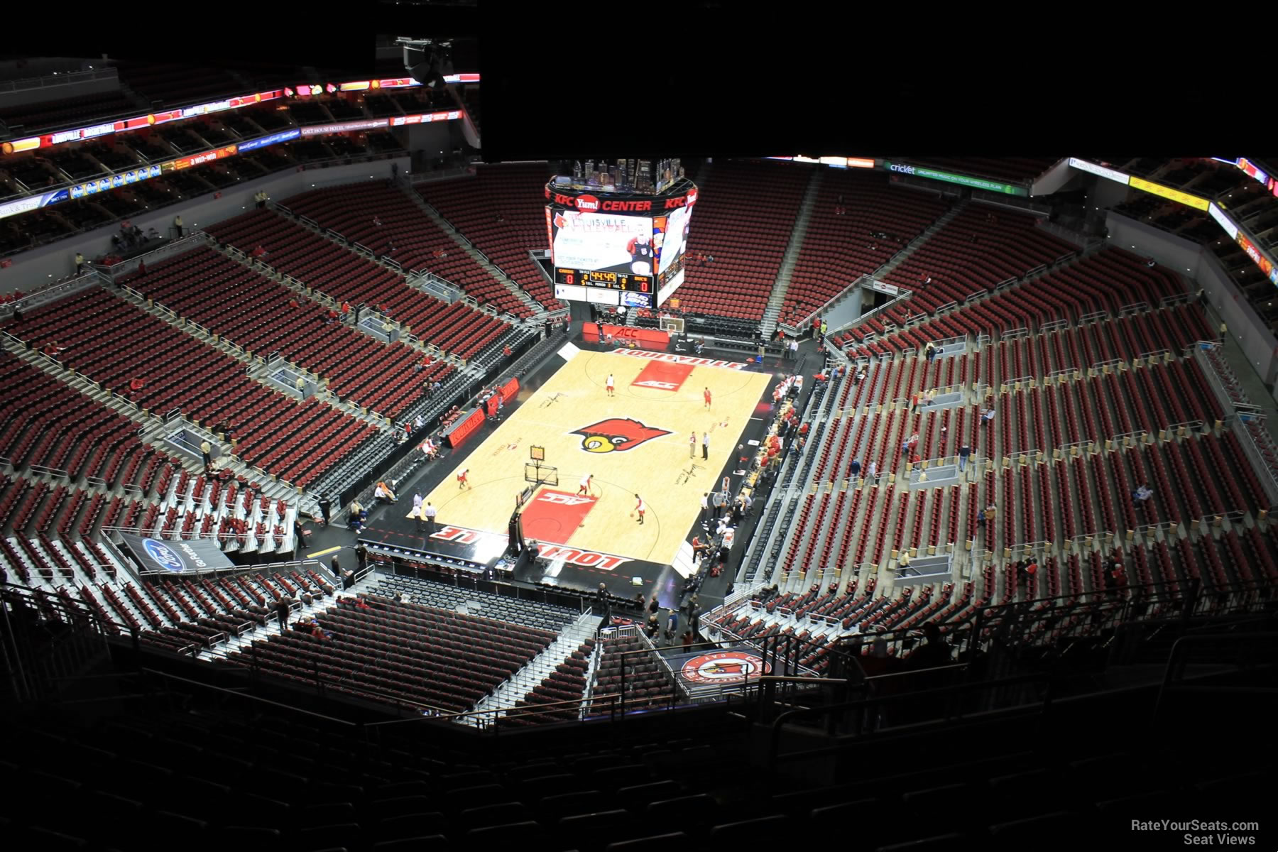 section 329, row r seat view  for basketball - kfc yum! center
