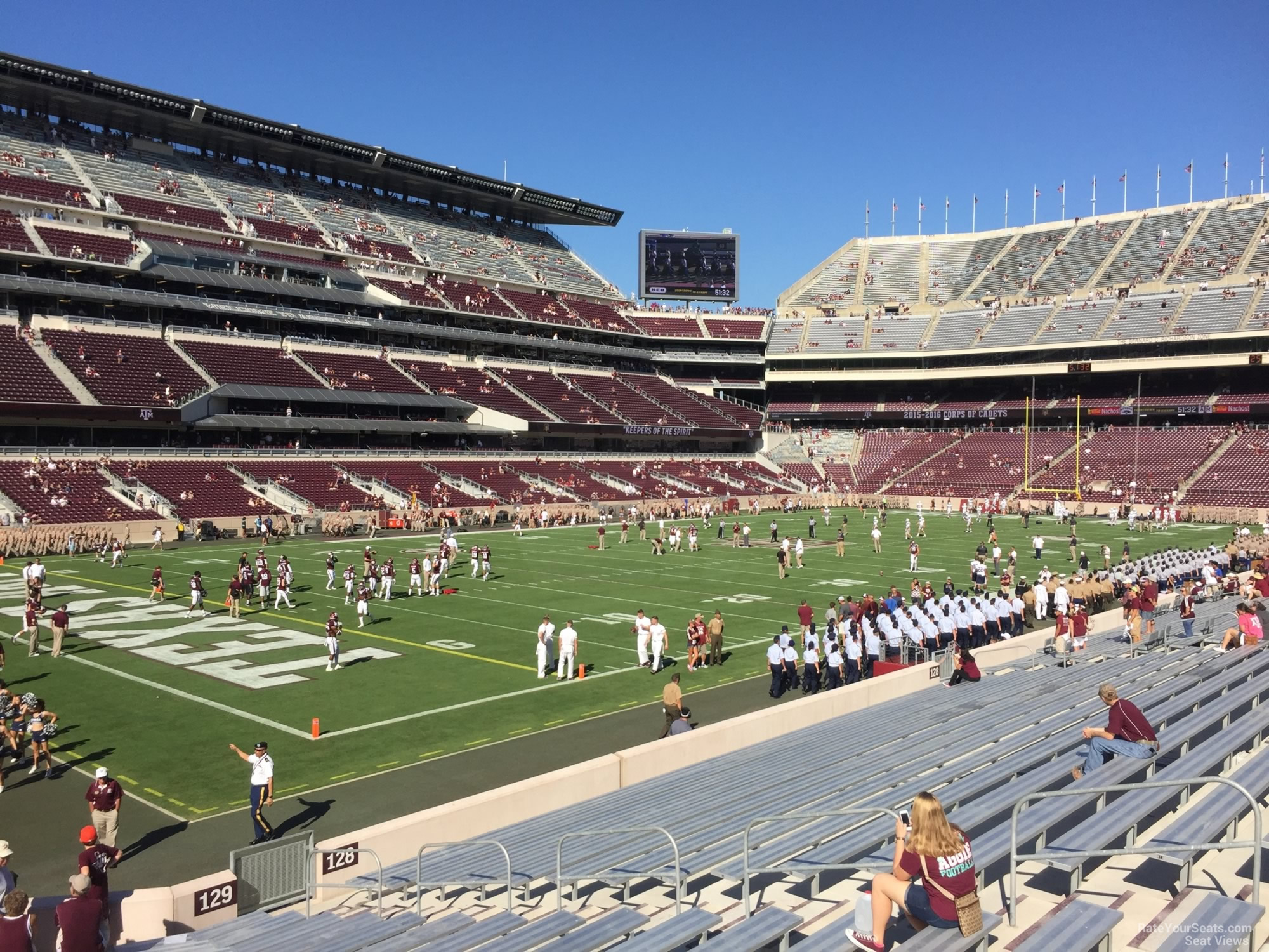 section 129, row 20 seat view  - kyle field