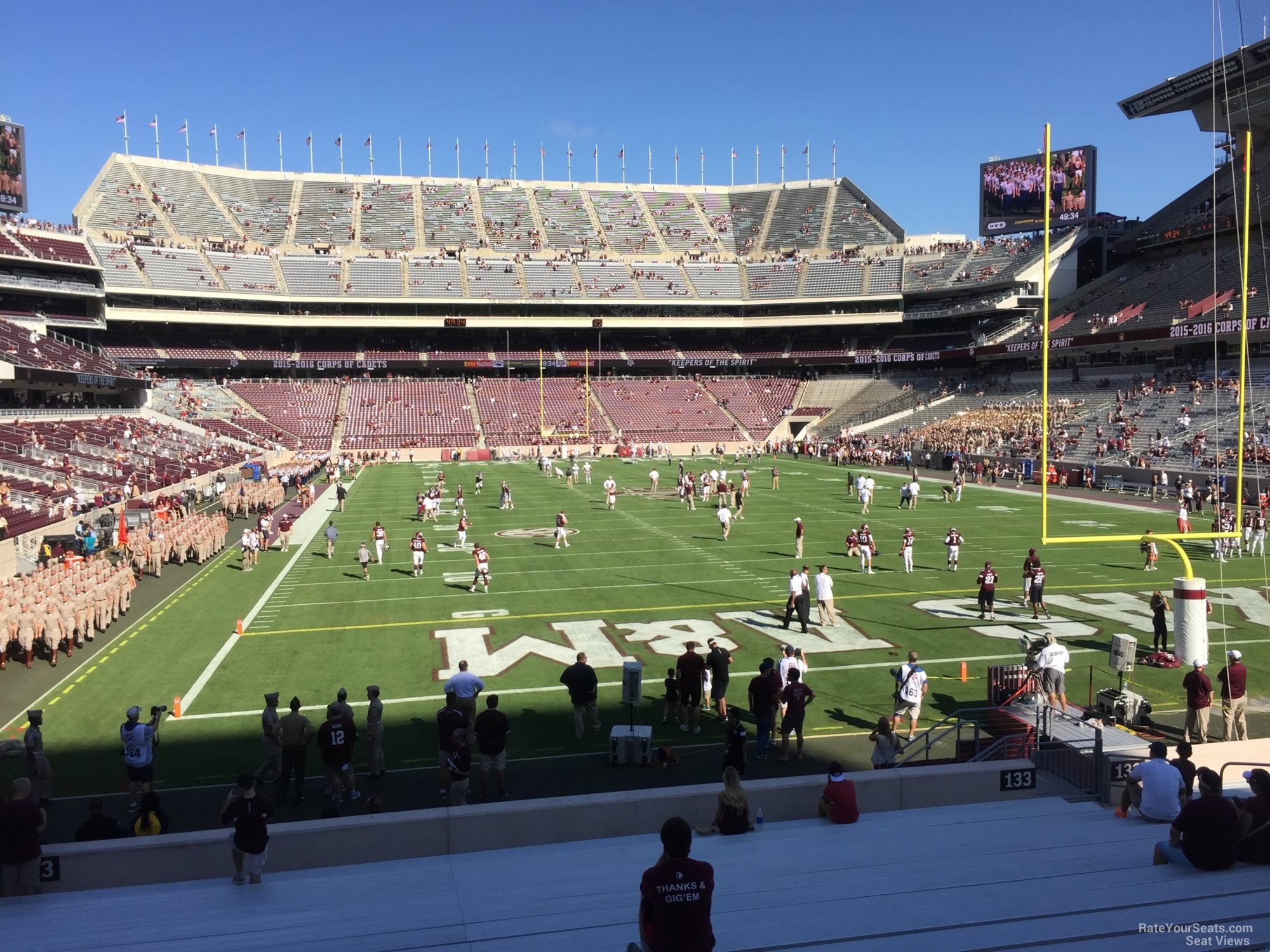 section 133, row 20 seat view  - kyle field