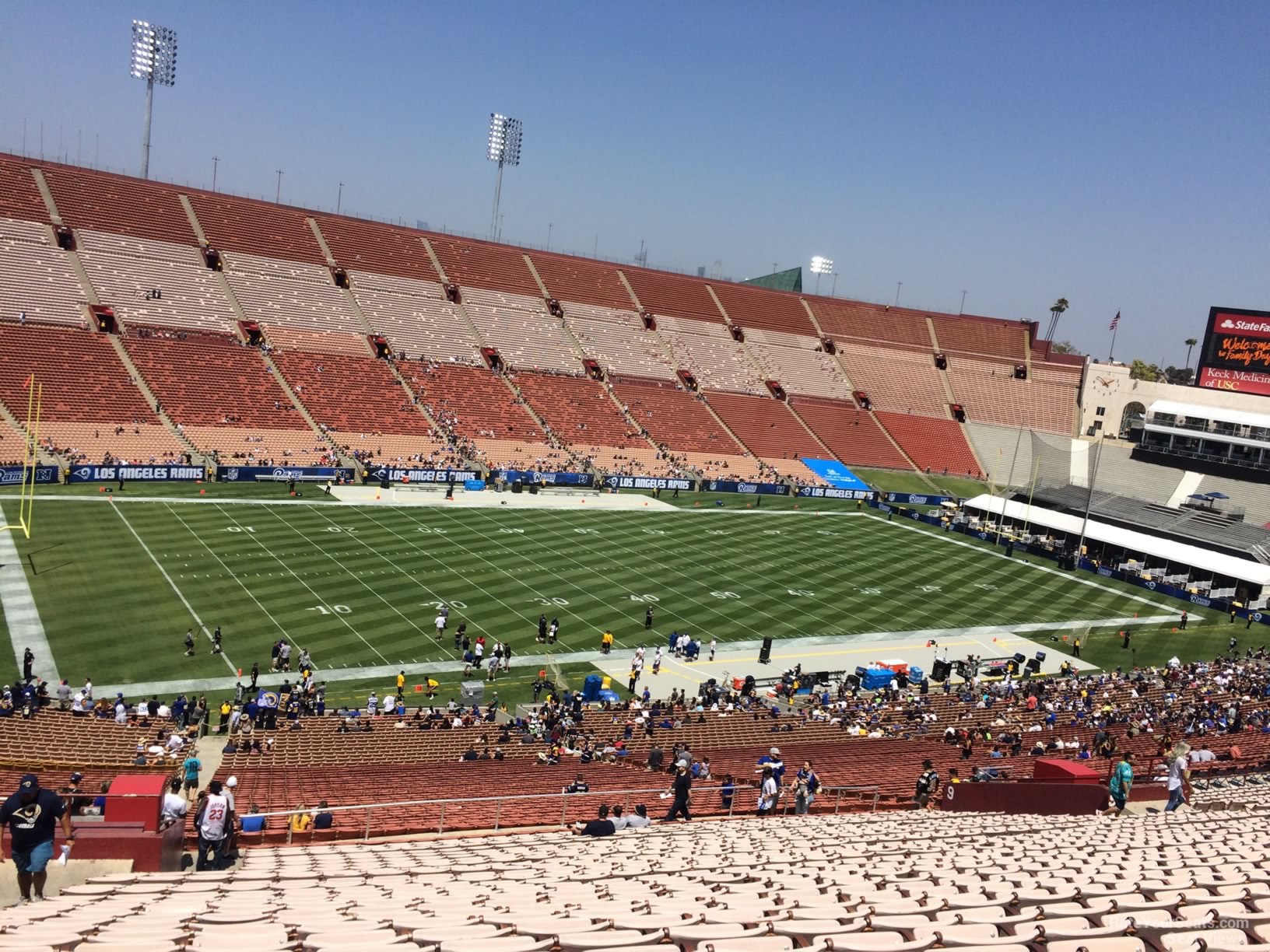 section 209b, row 18 seat view  - los angeles memorial coliseum