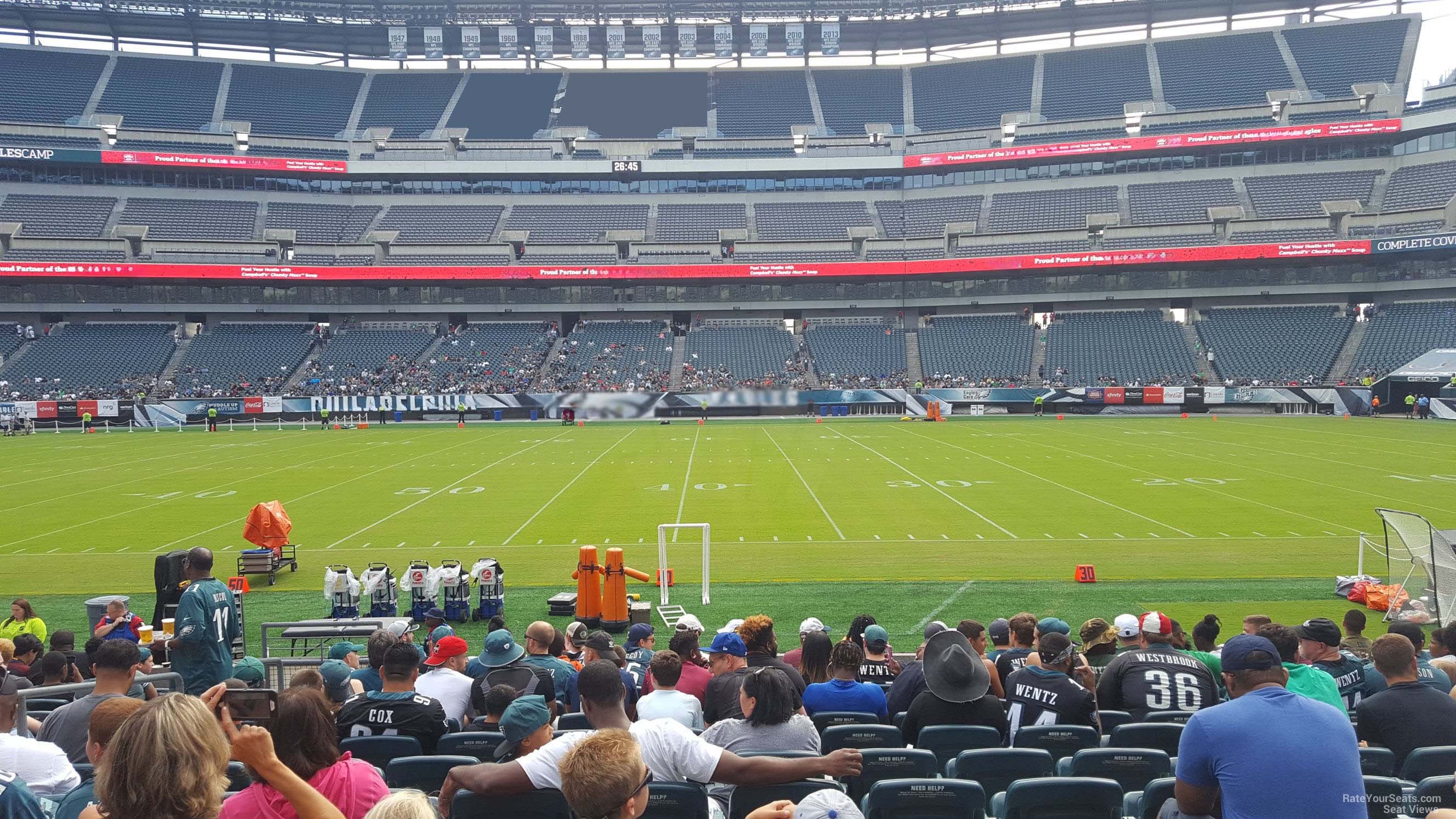 section 102, row 12 seat view  for football - lincoln financial field