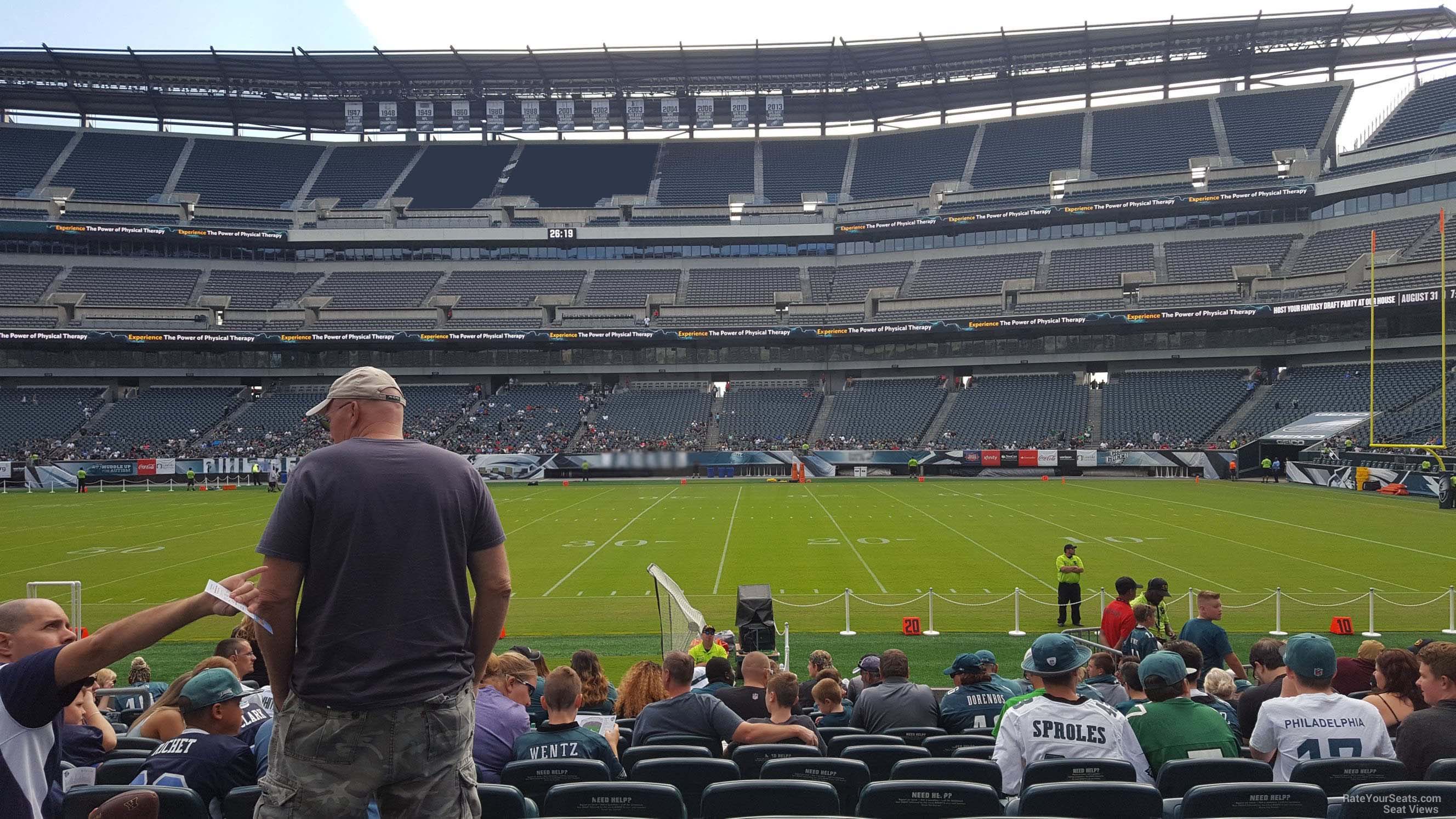 section 103, row 12 seat view  for football - lincoln financial field