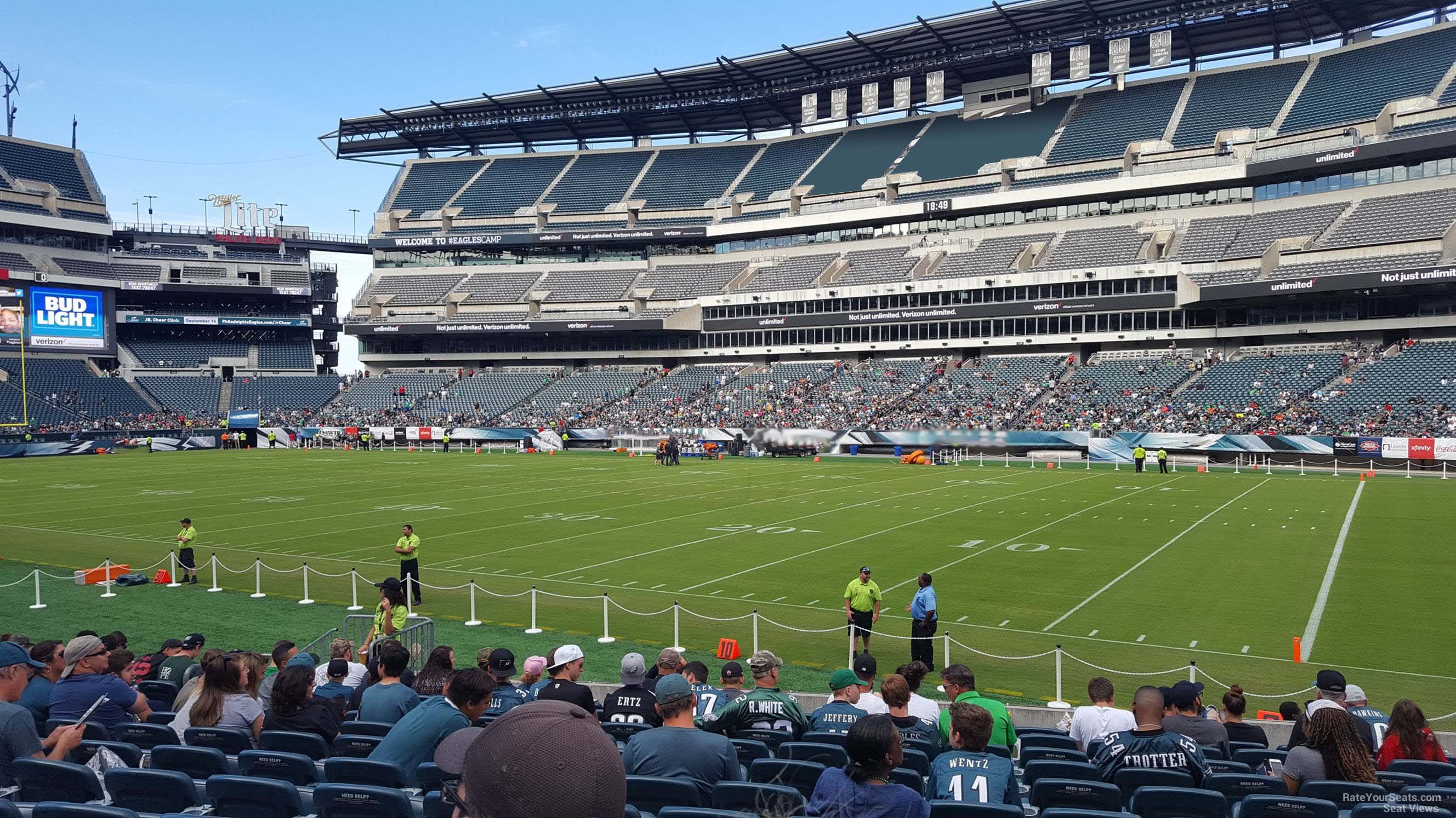 section 124, row 12 seat view  for football - lincoln financial field