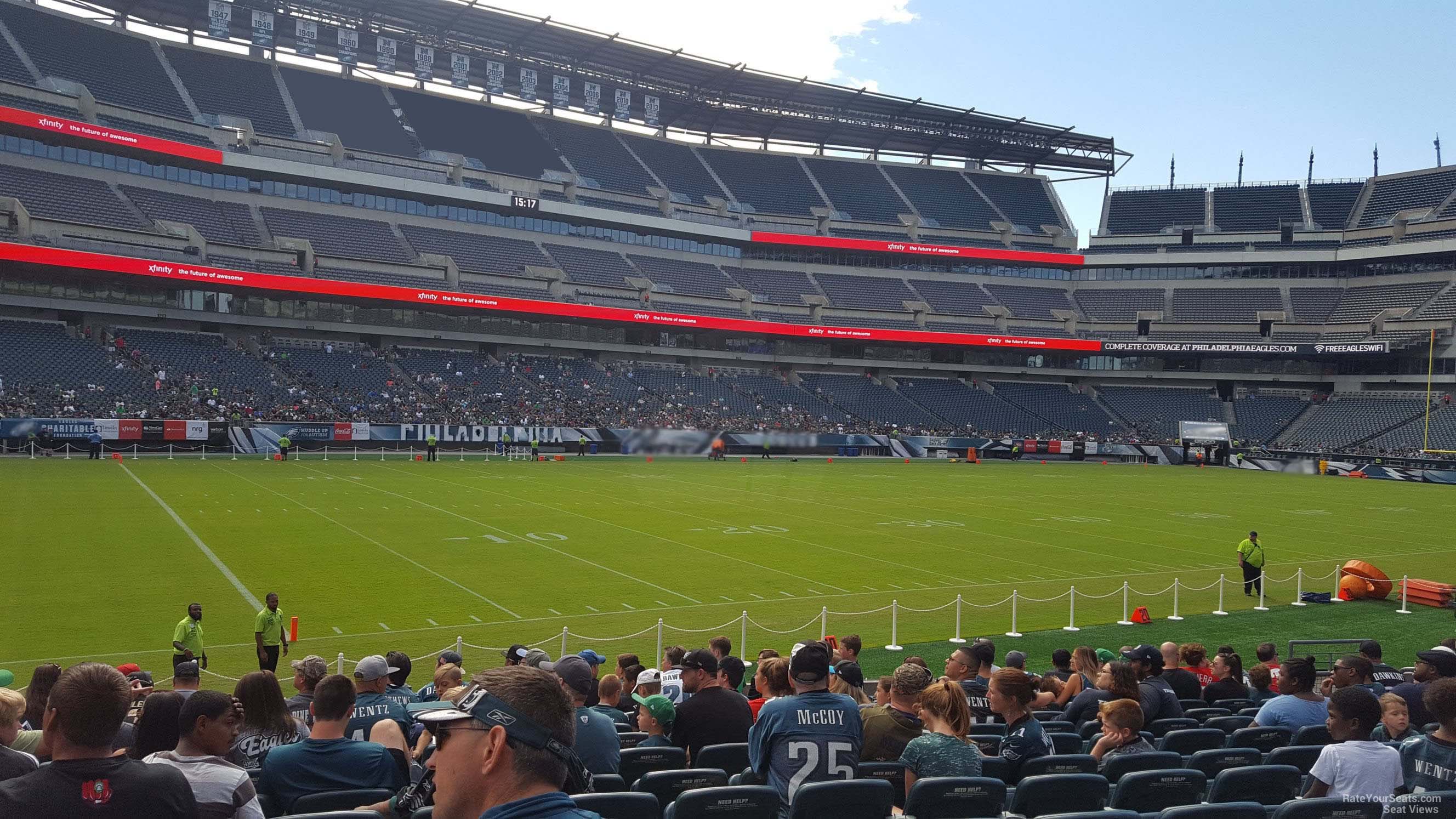 section 135, row 12 seat view  for football - lincoln financial field