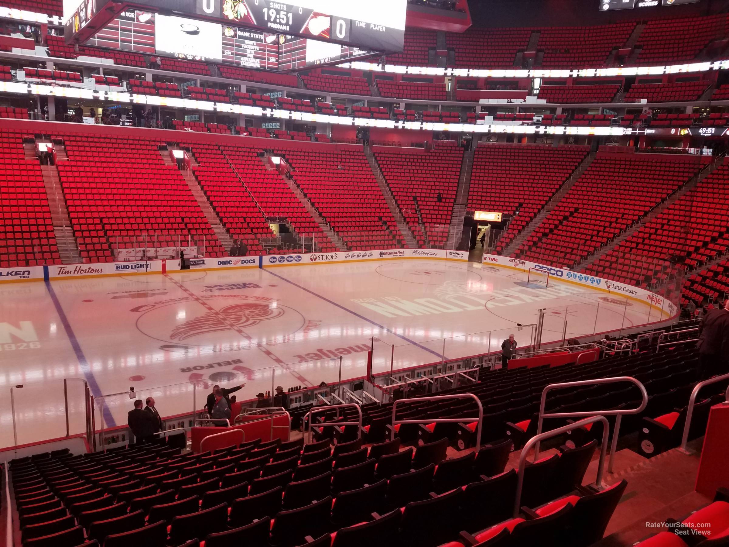 section 123, row 21 seat view  for hockey - little caesars arena