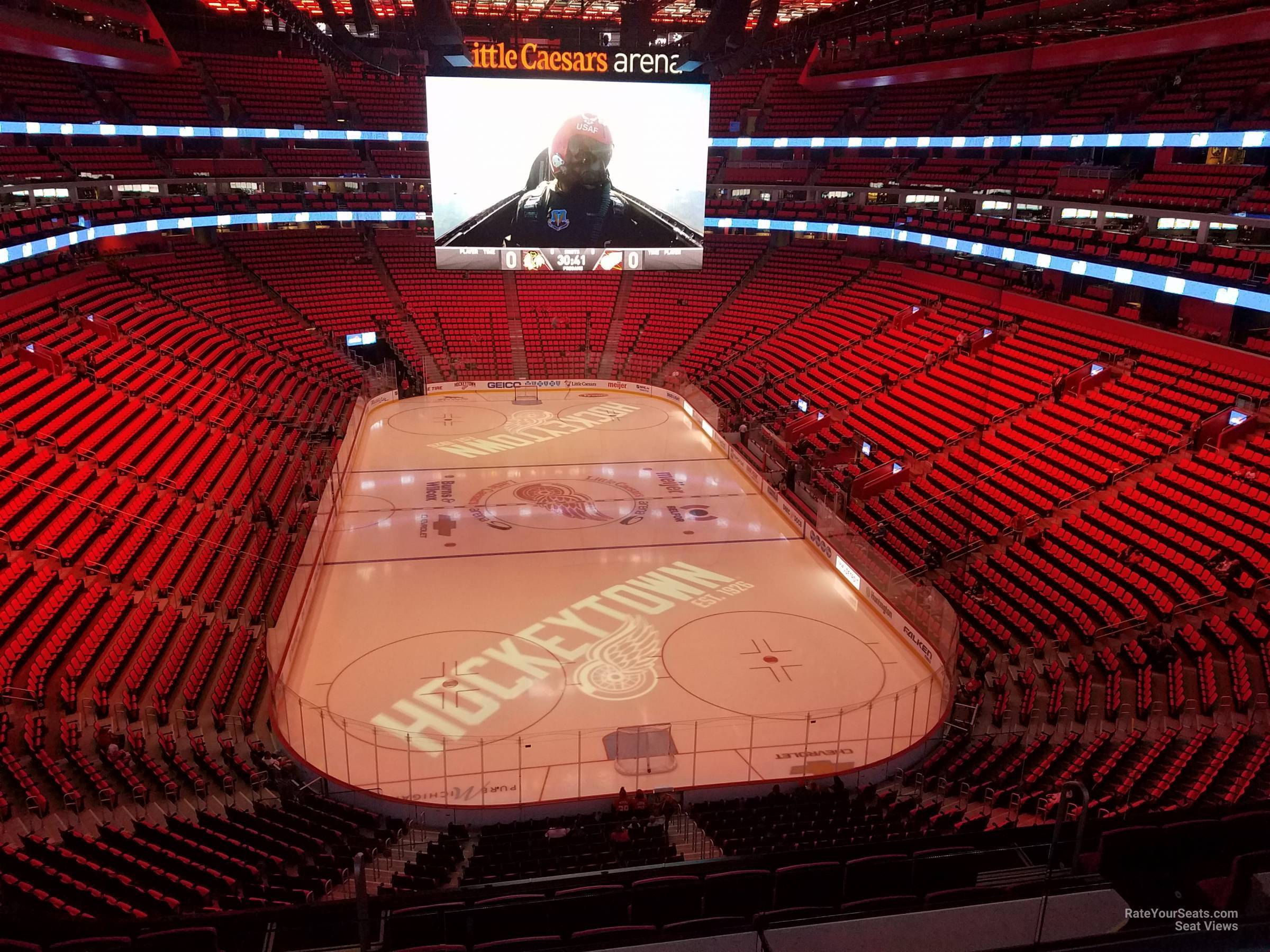 mezzanine 3, row 4 seat view  for hockey - little caesars arena