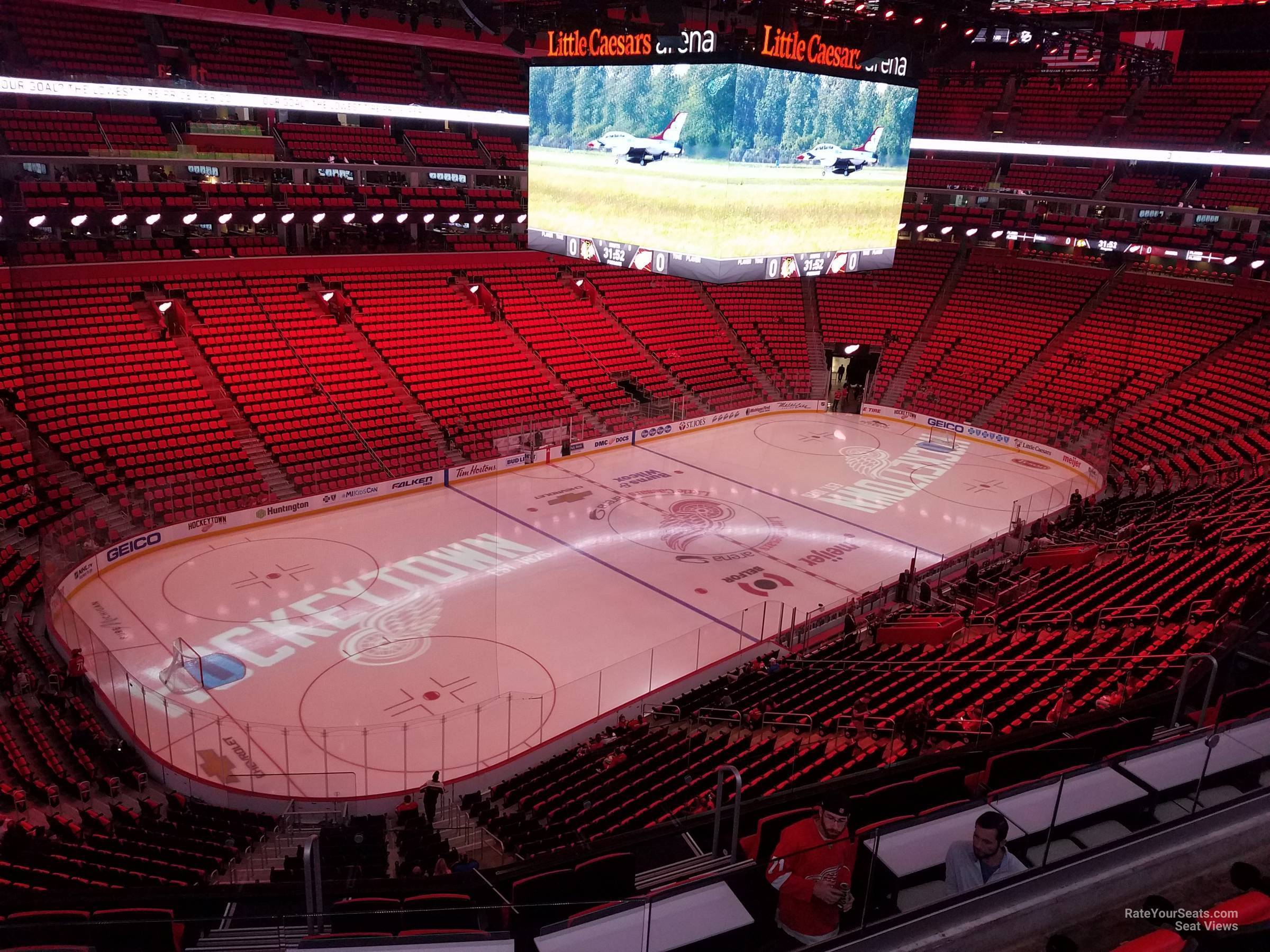 mezzanine 33, row 4 seat view  for hockey - little caesars arena