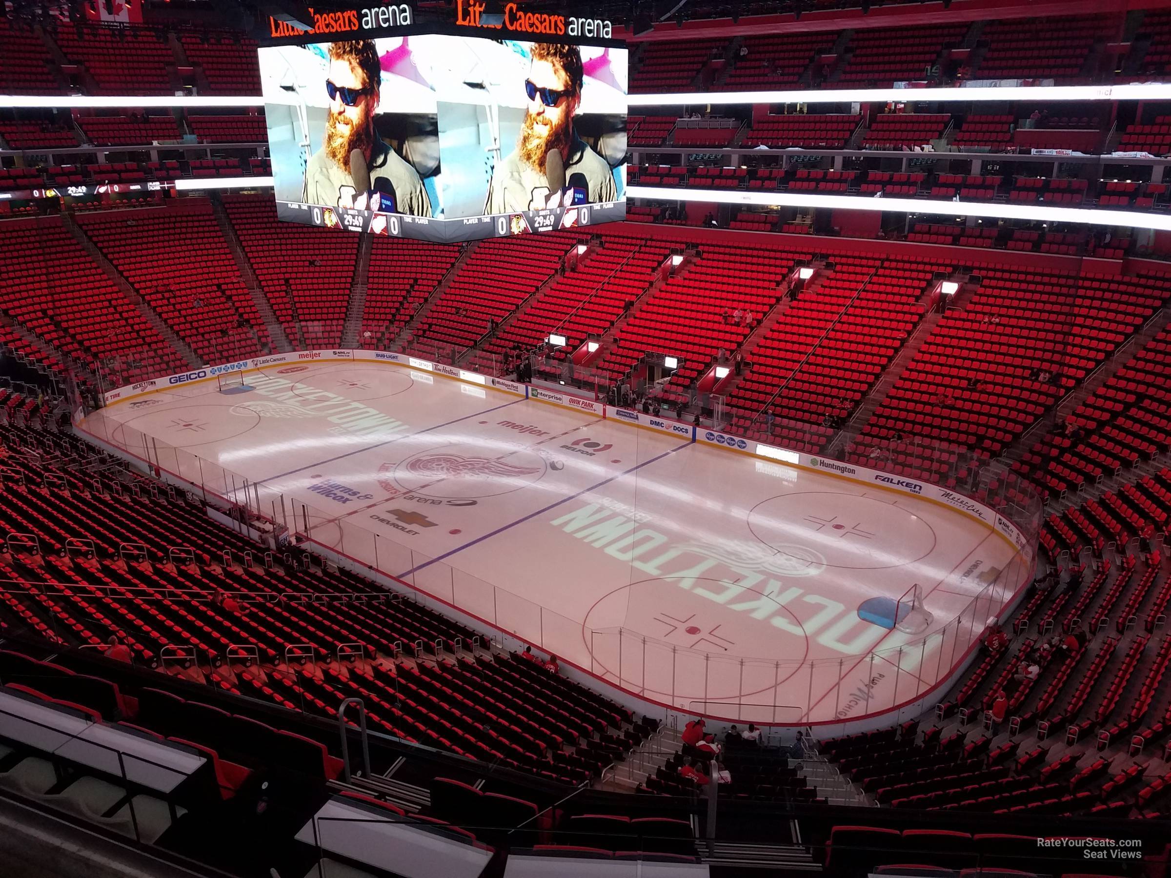 mezzanine 6, row 4 seat view  for hockey - little caesars arena
