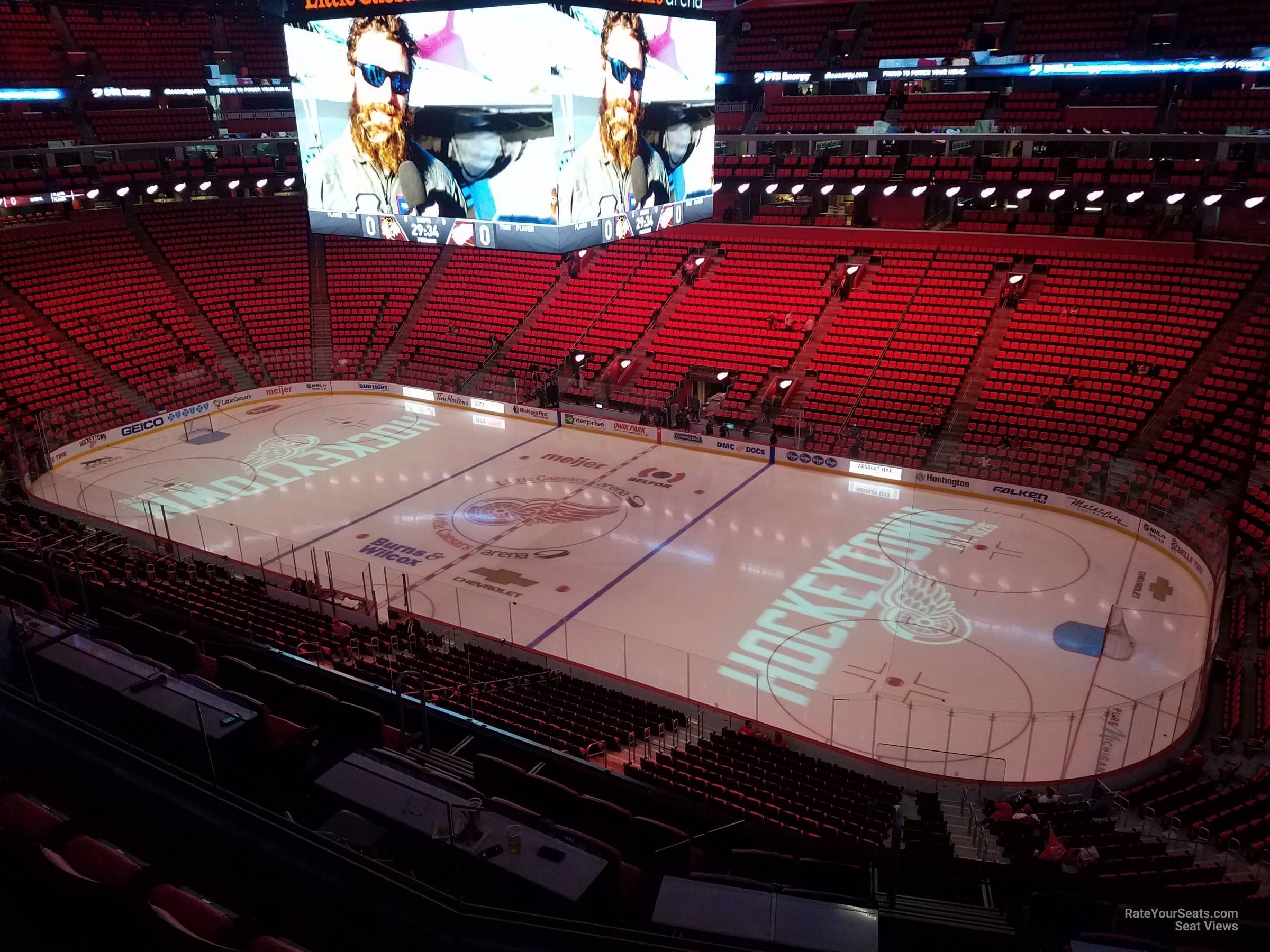 mezzanine 7, row 4 seat view  for hockey - little caesars arena