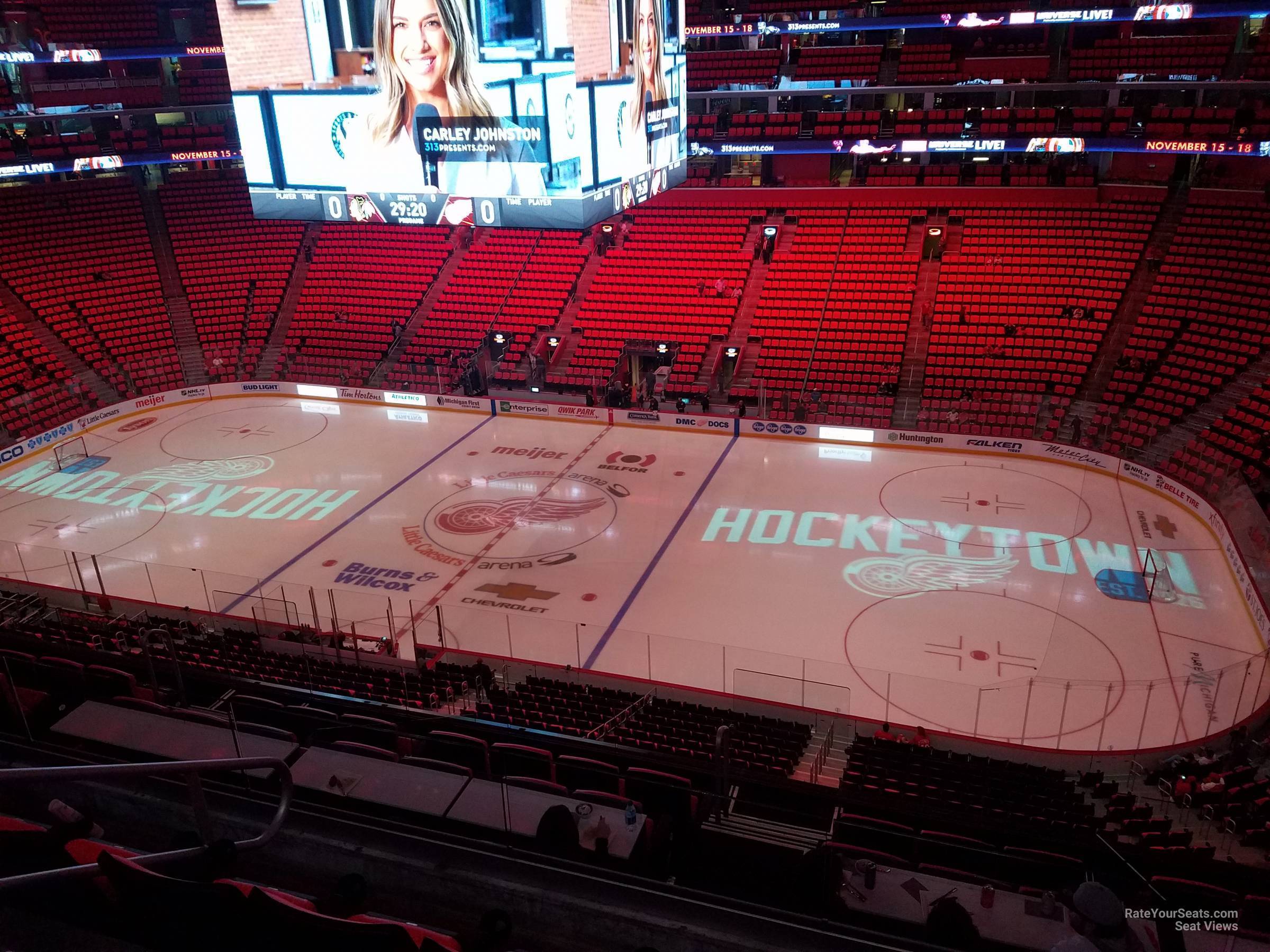 mezzanine 8, row 4 seat view  for hockey - little caesars arena
