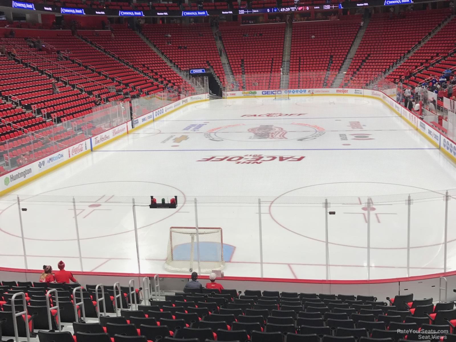 section 102, row 16 seat view  for hockey - little caesars arena