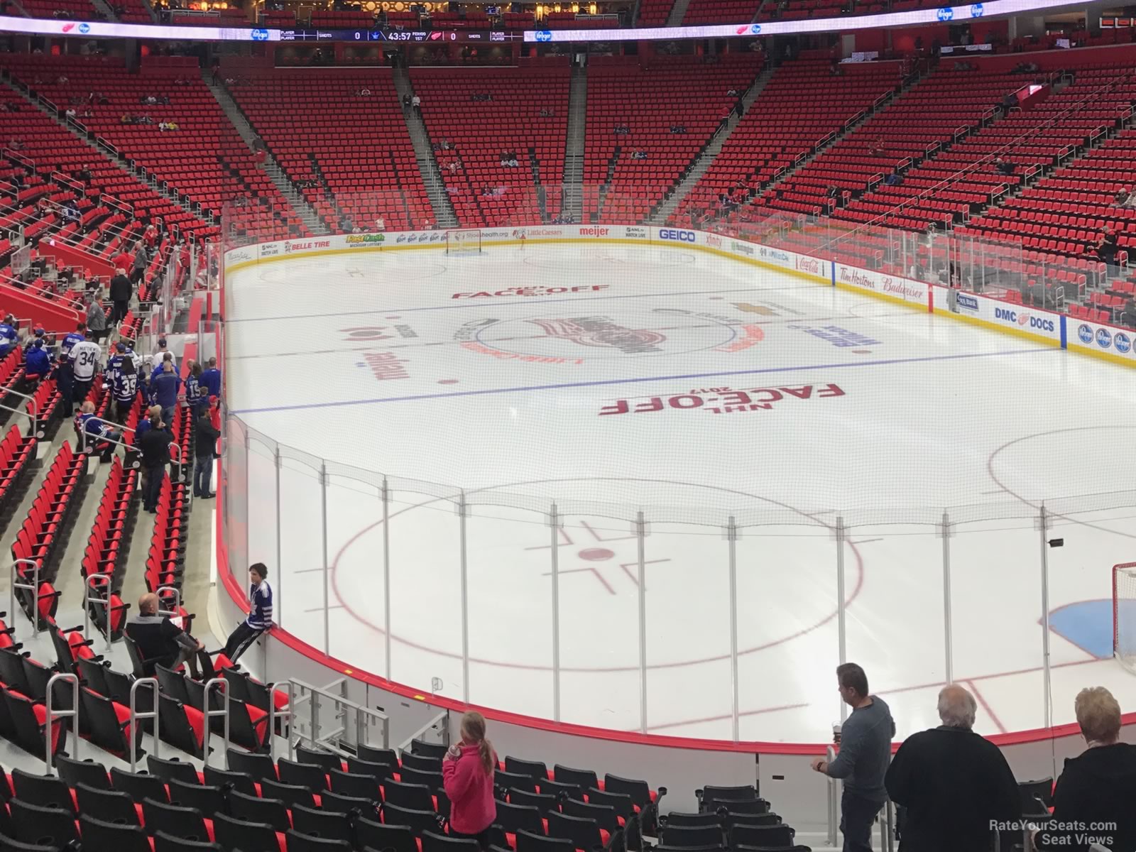 section 117, row 16 seat view  for hockey - little caesars arena