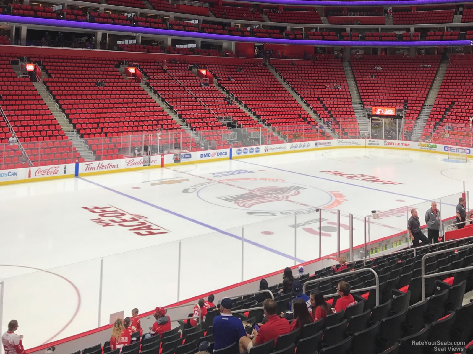section 125, row 16 seat view  for hockey - little caesars arena