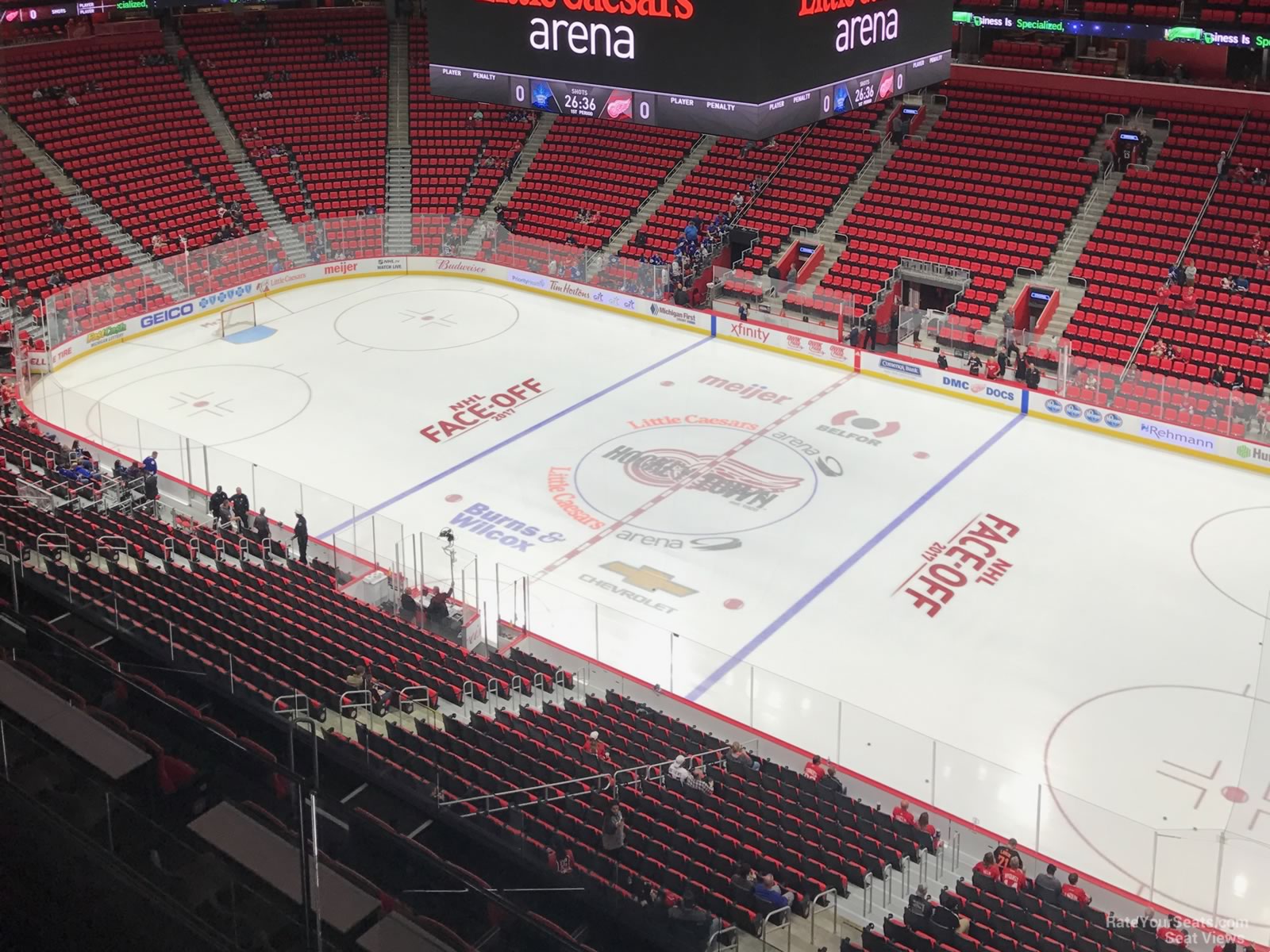 section 209, row 8 seat view  for hockey - little caesars arena