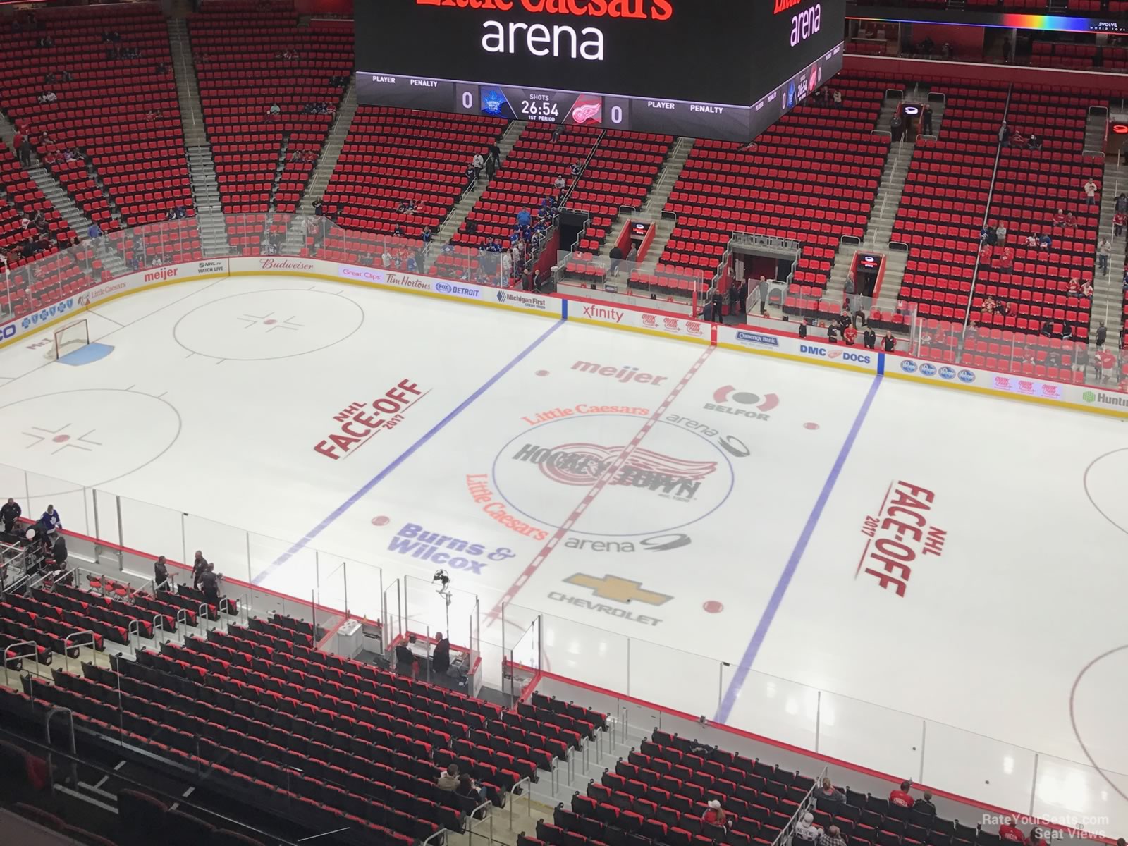 section 210, row 8 seat view  for hockey - little caesars arena