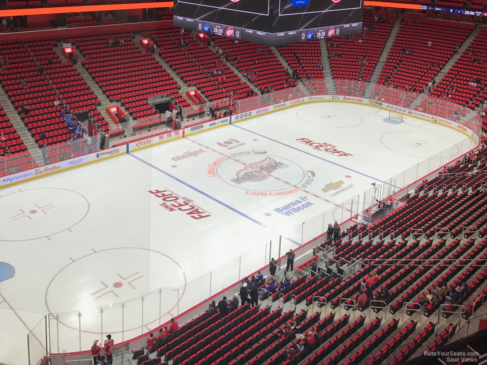 section 215, row 8 seat view  for hockey - little caesars arena