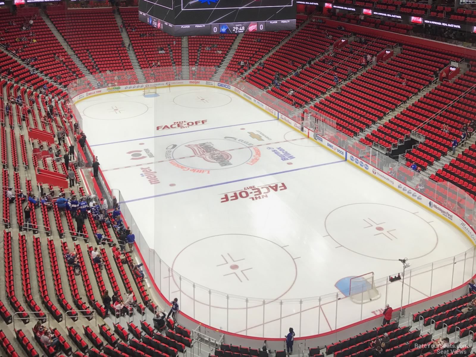 section 221, row 8 seat view  for hockey - little caesars arena