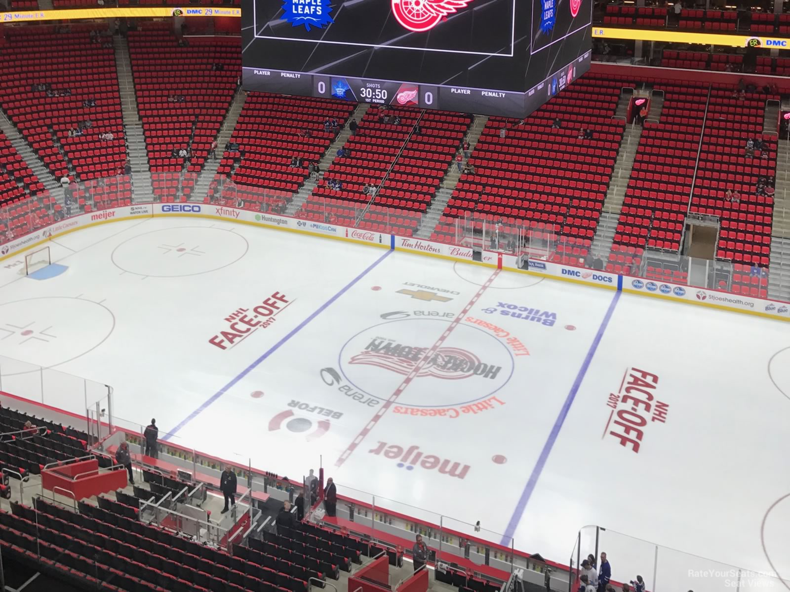 section 225, row 8 seat view  for hockey - little caesars arena
