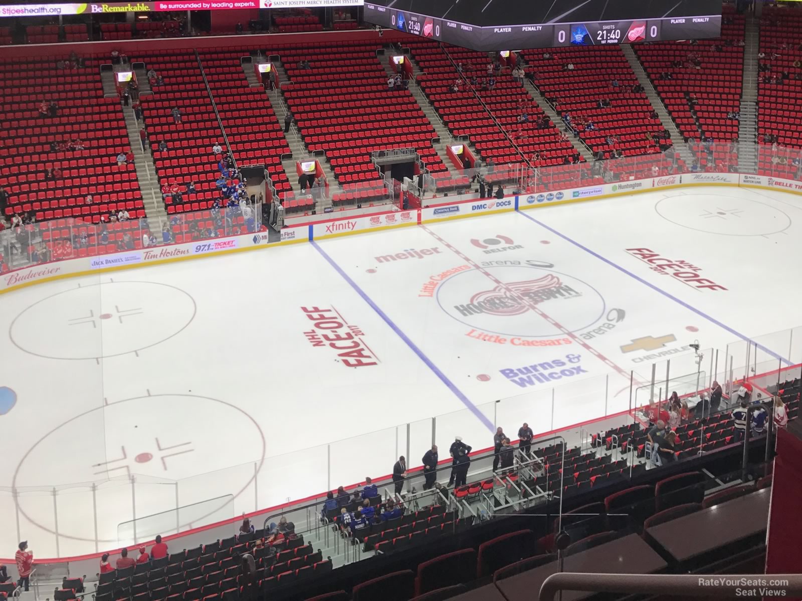 mezzanine 13, row 4 seat view  for hockey - little caesars arena