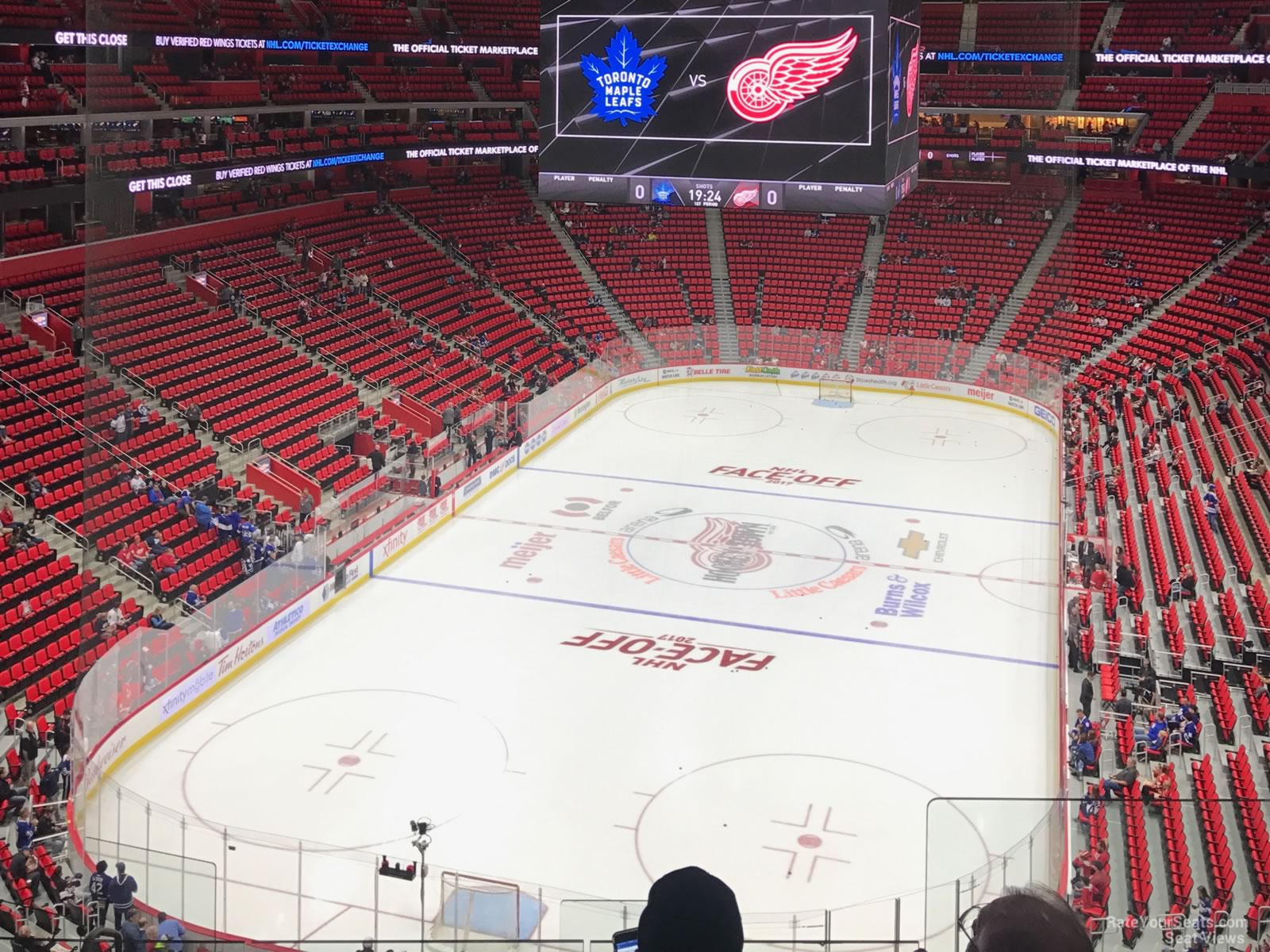 mezzanine 19, row 4 seat view  for hockey - little caesars arena