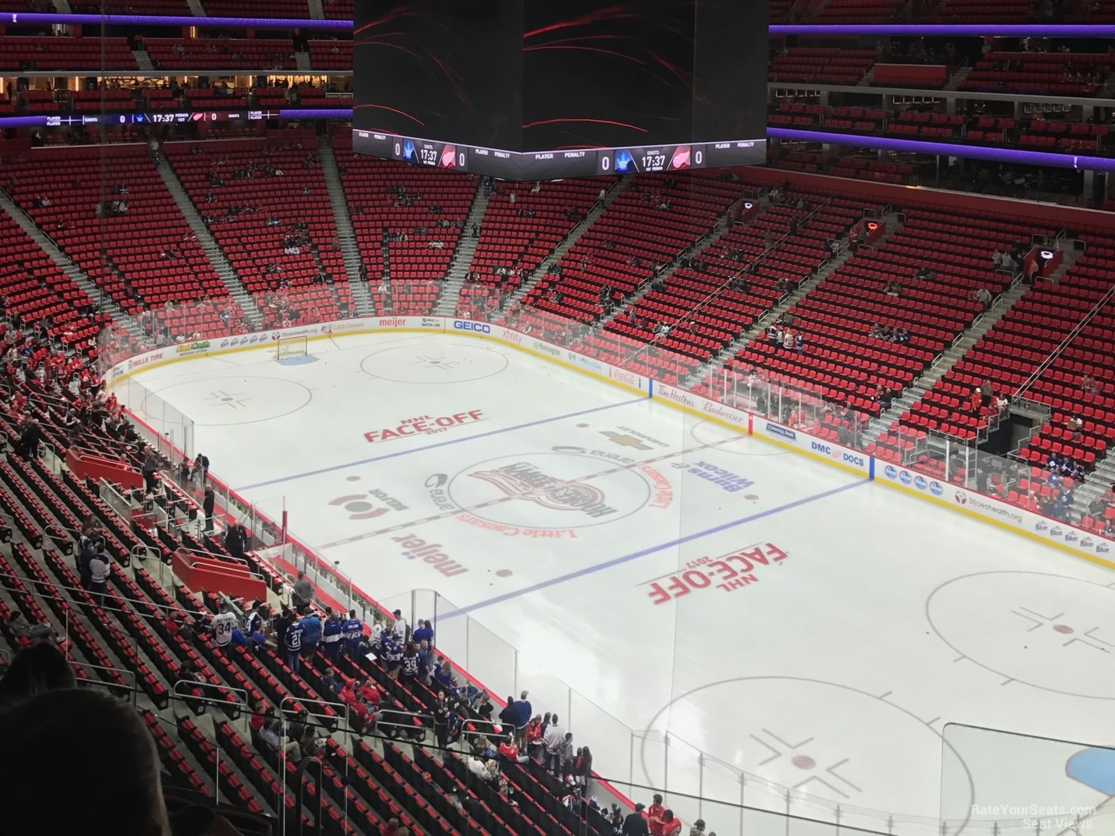 mezzanine 23, row 4 seat view  for hockey - little caesars arena