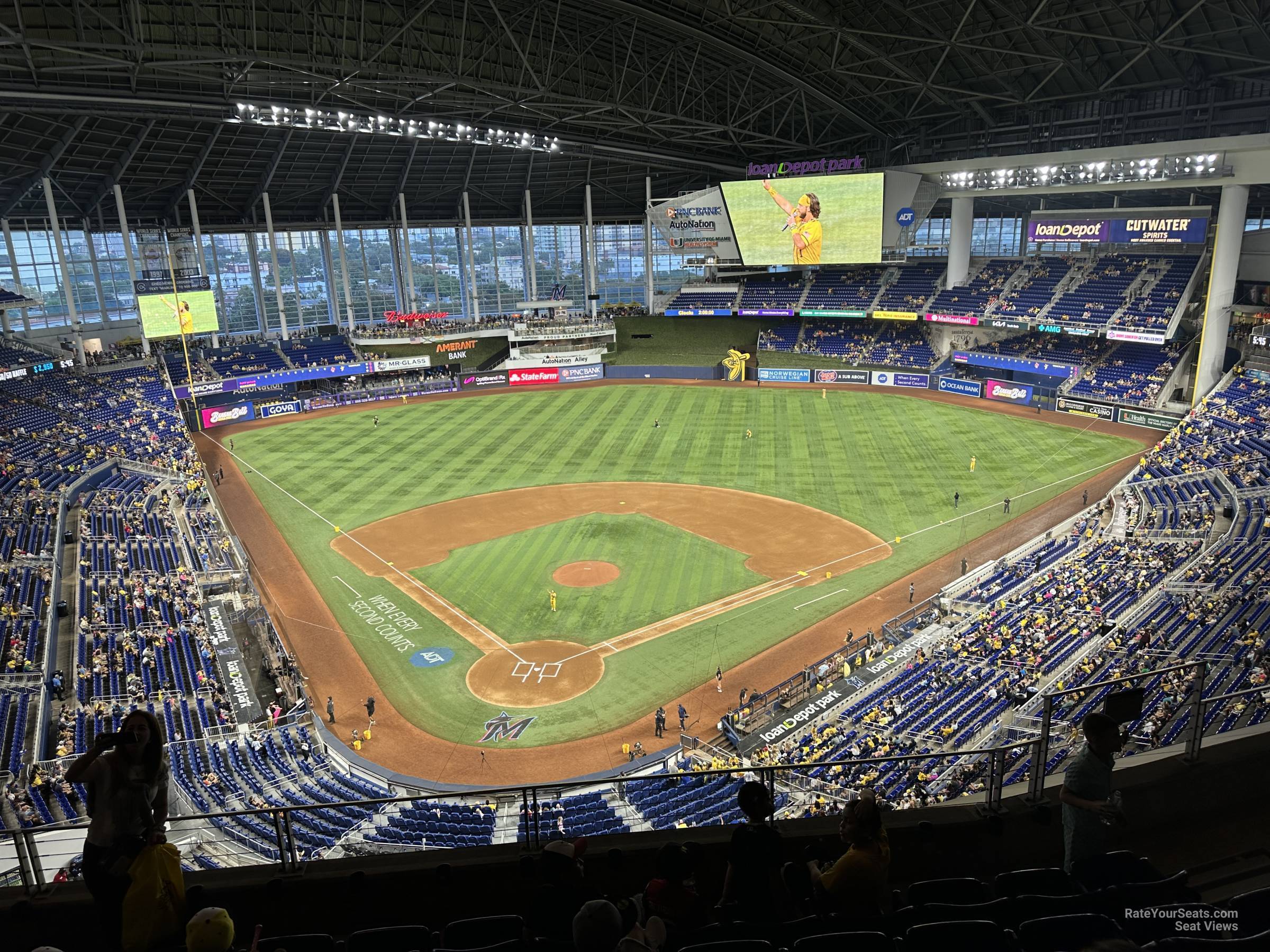 section 313, row 3 seat view  for baseball - loandepot park