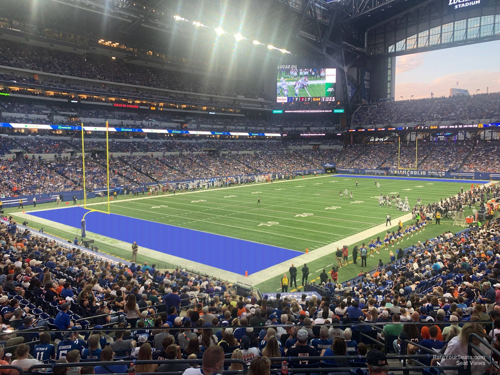 section 221, row 1 seat view  for football - lucas oil stadium