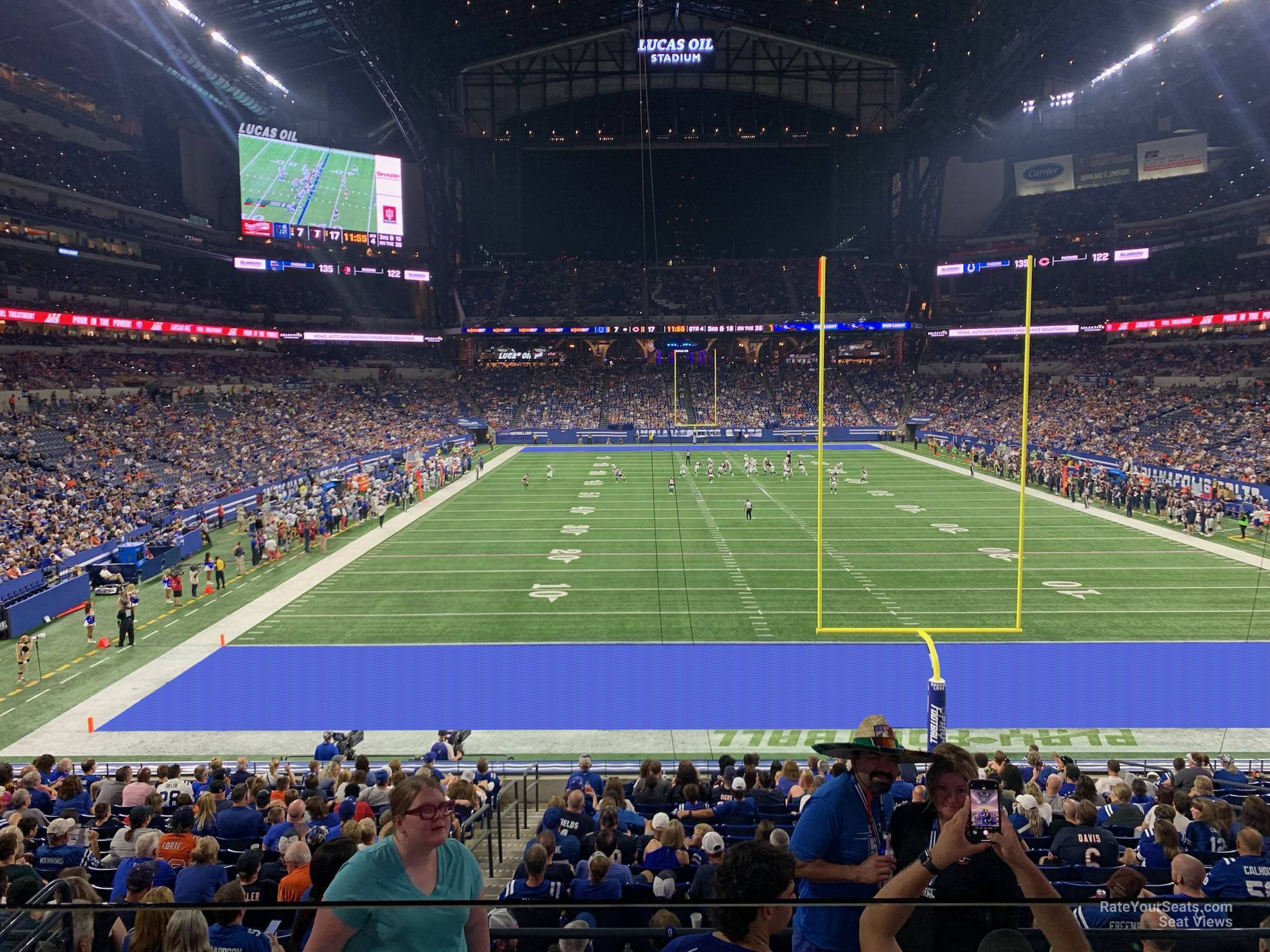 section 228, row 1 seat view  for football - lucas oil stadium