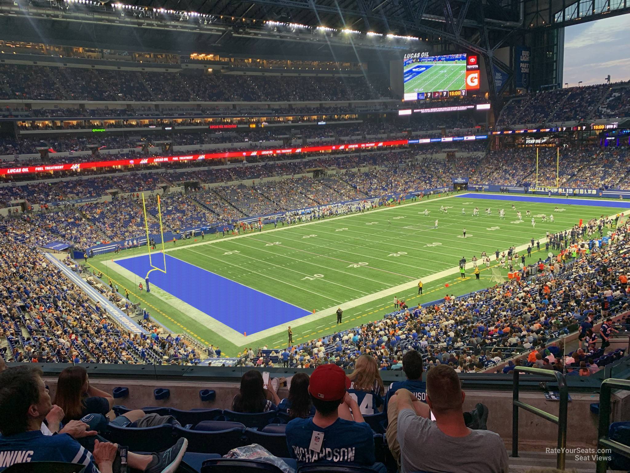section 322, row last seat view  for football - lucas oil stadium