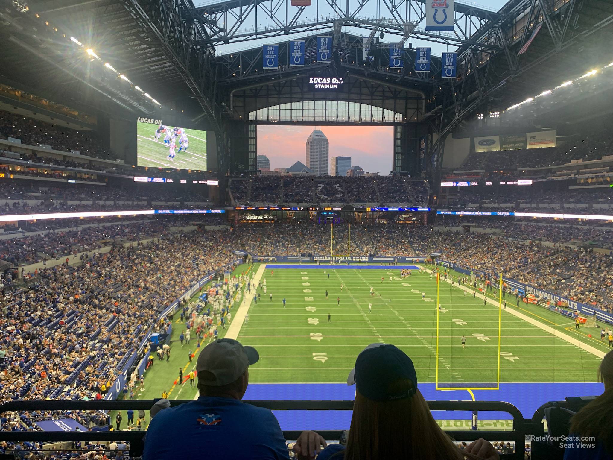 section 328, row 5 seat view  for football - lucas oil stadium