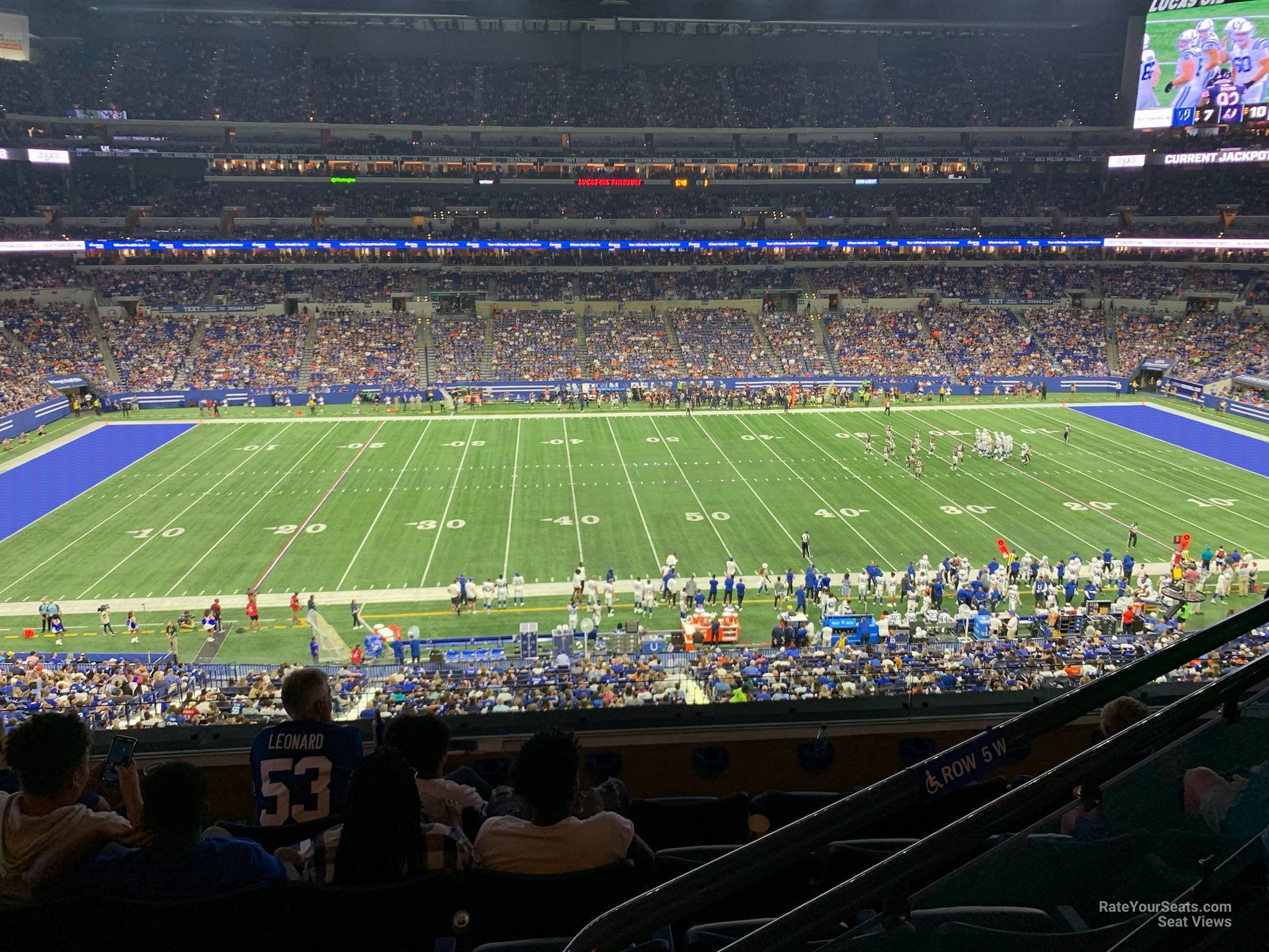 section 341, row 4n seat view  for football - lucas oil stadium