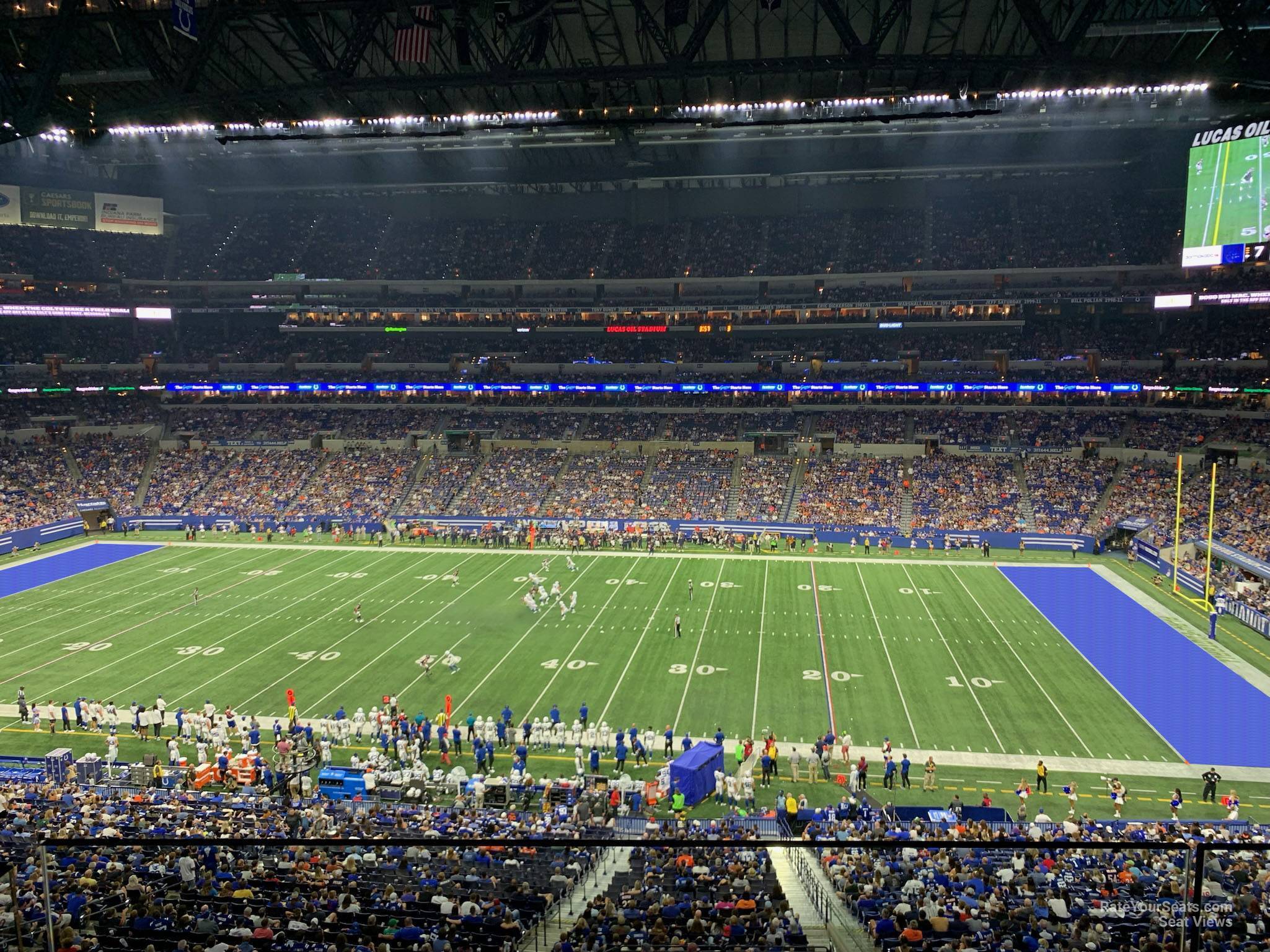 section 438, row 1 seat view  for football - lucas oil stadium