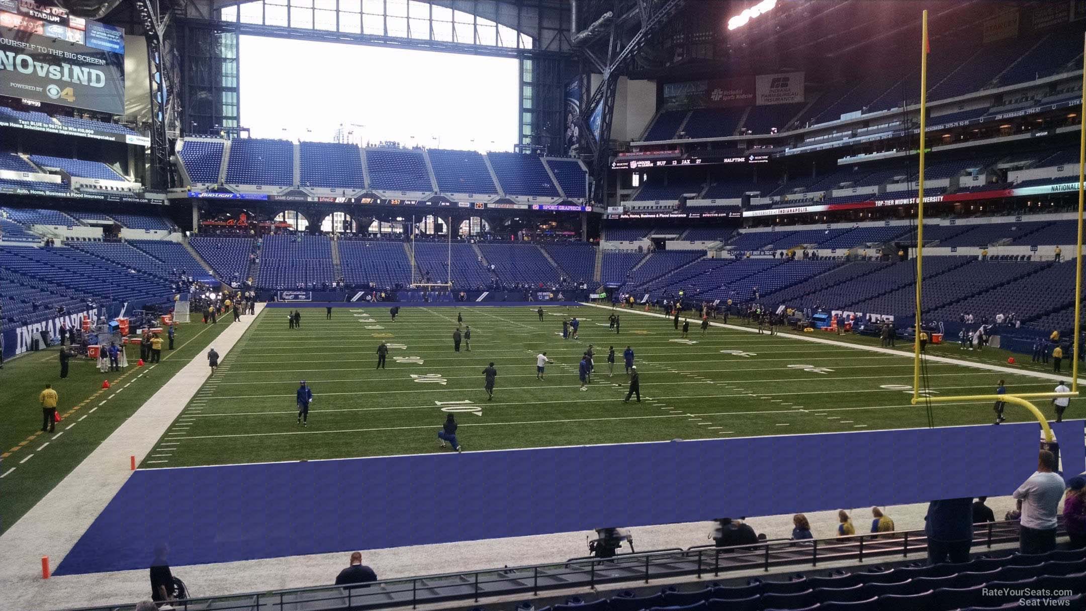 section 128, row 18 seat view  for football - lucas oil stadium