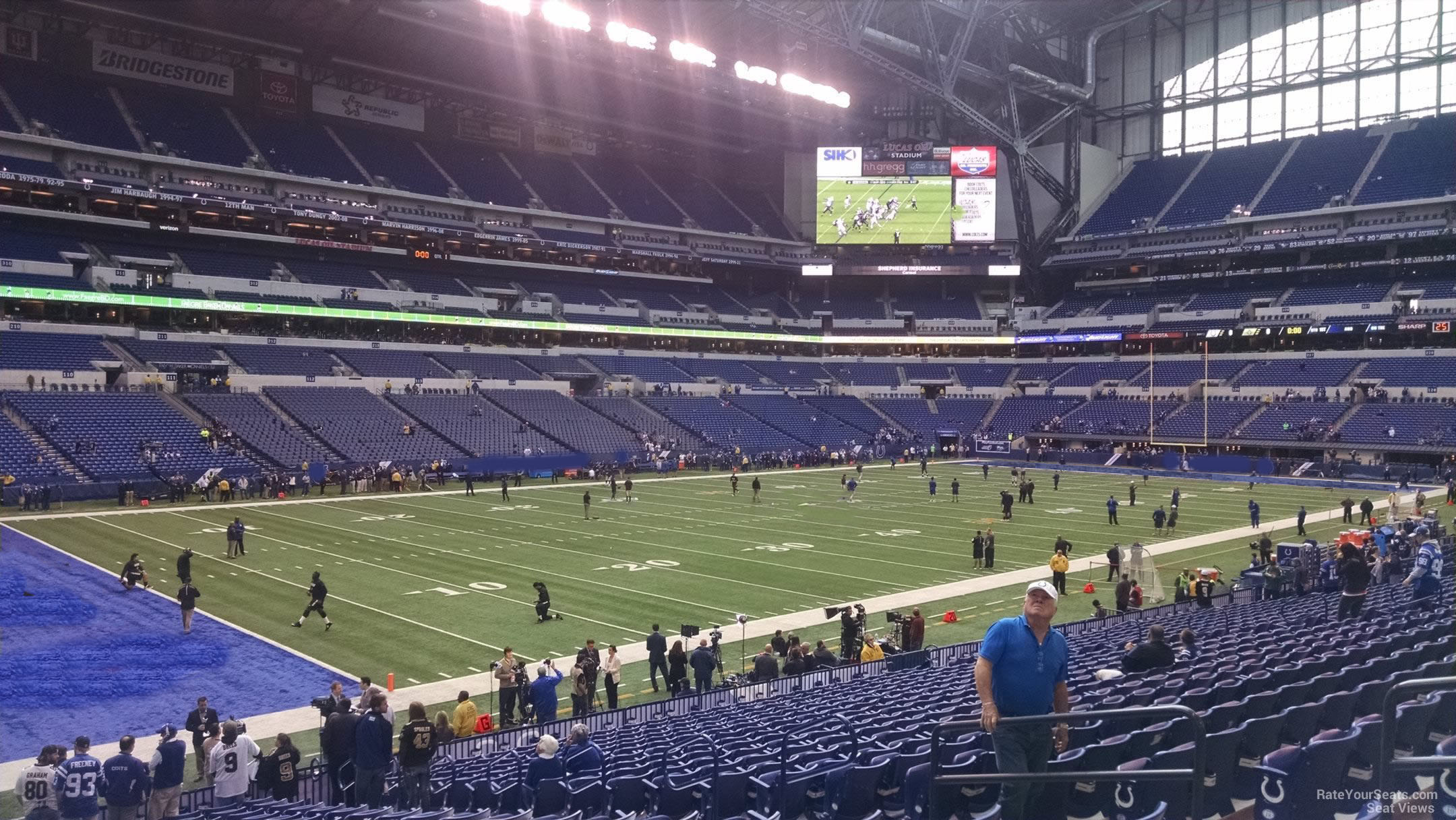 section 145, row 22 seat view  for football - lucas oil stadium