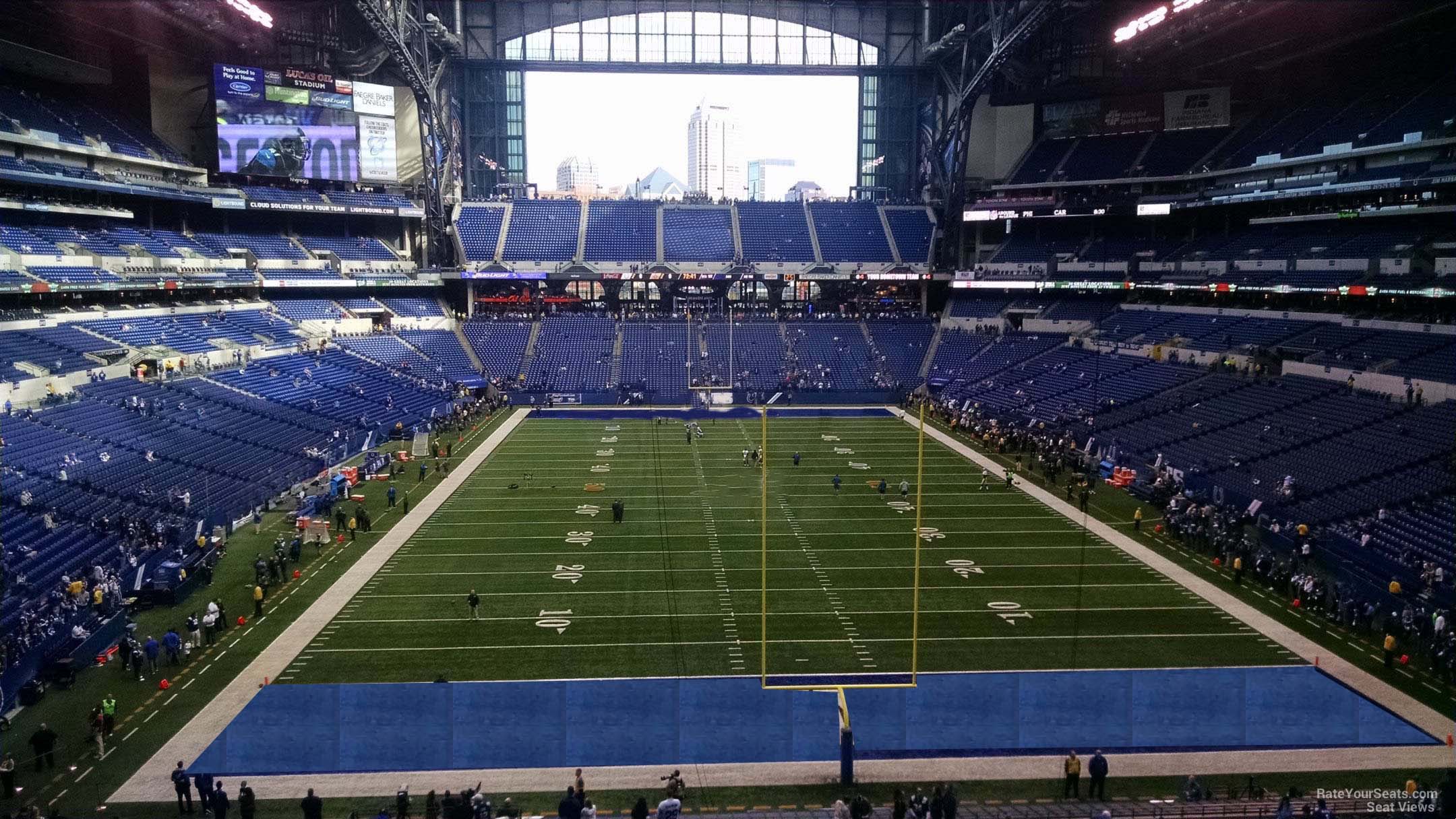 section 327, row 4 seat view  for football - lucas oil stadium
