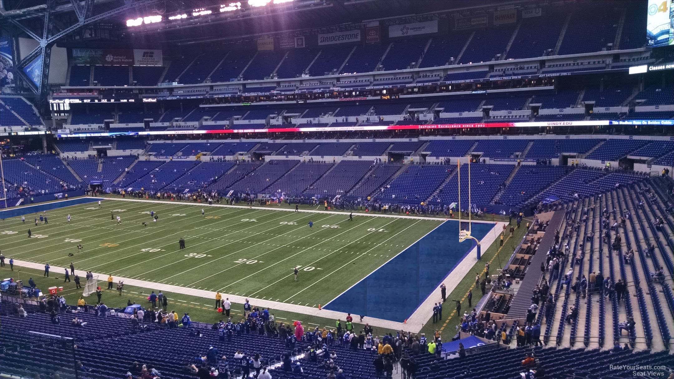 section 334, row 4 seat view  for football - lucas oil stadium