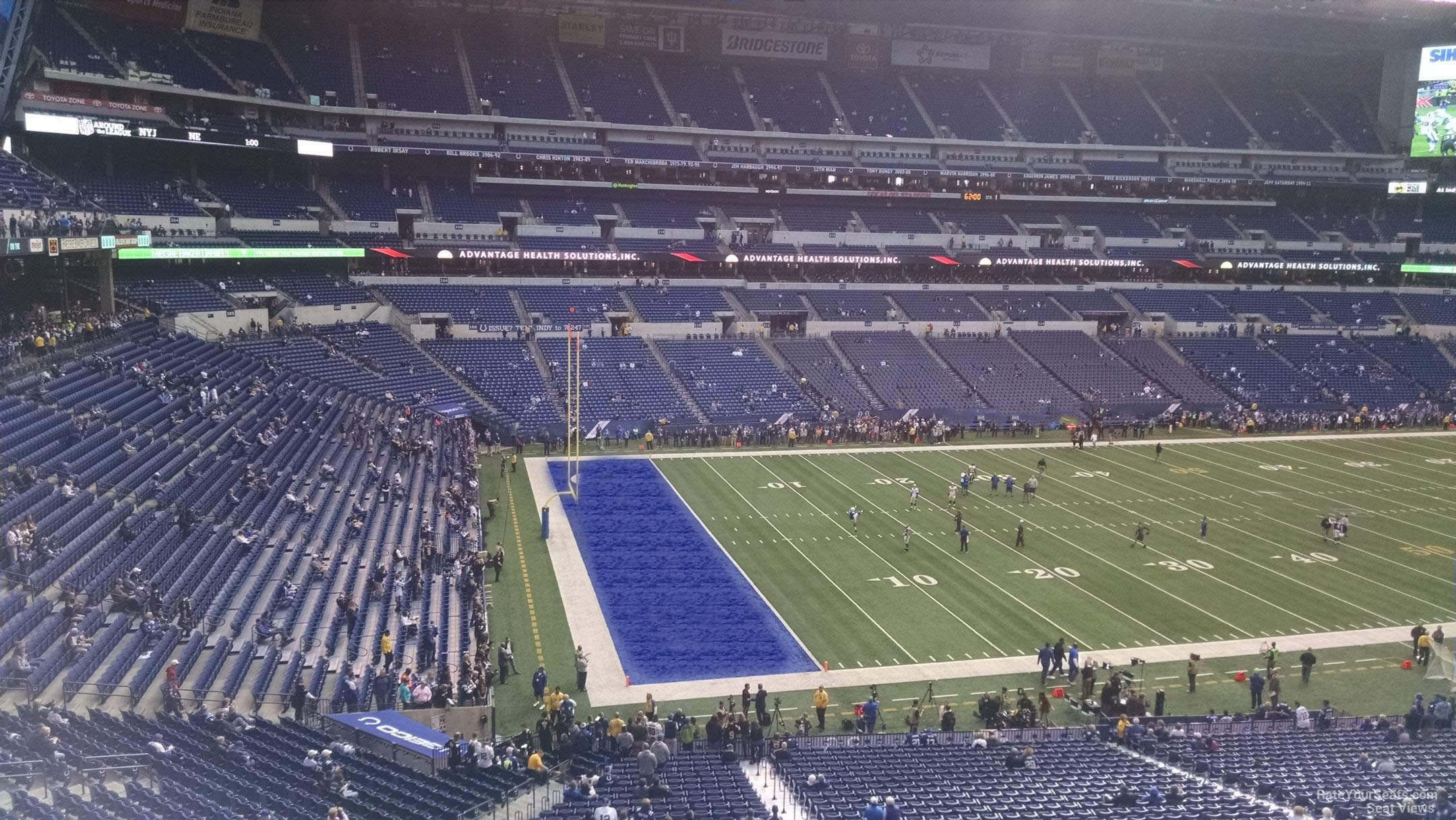 section 344, row 4 seat view  for football - lucas oil stadium