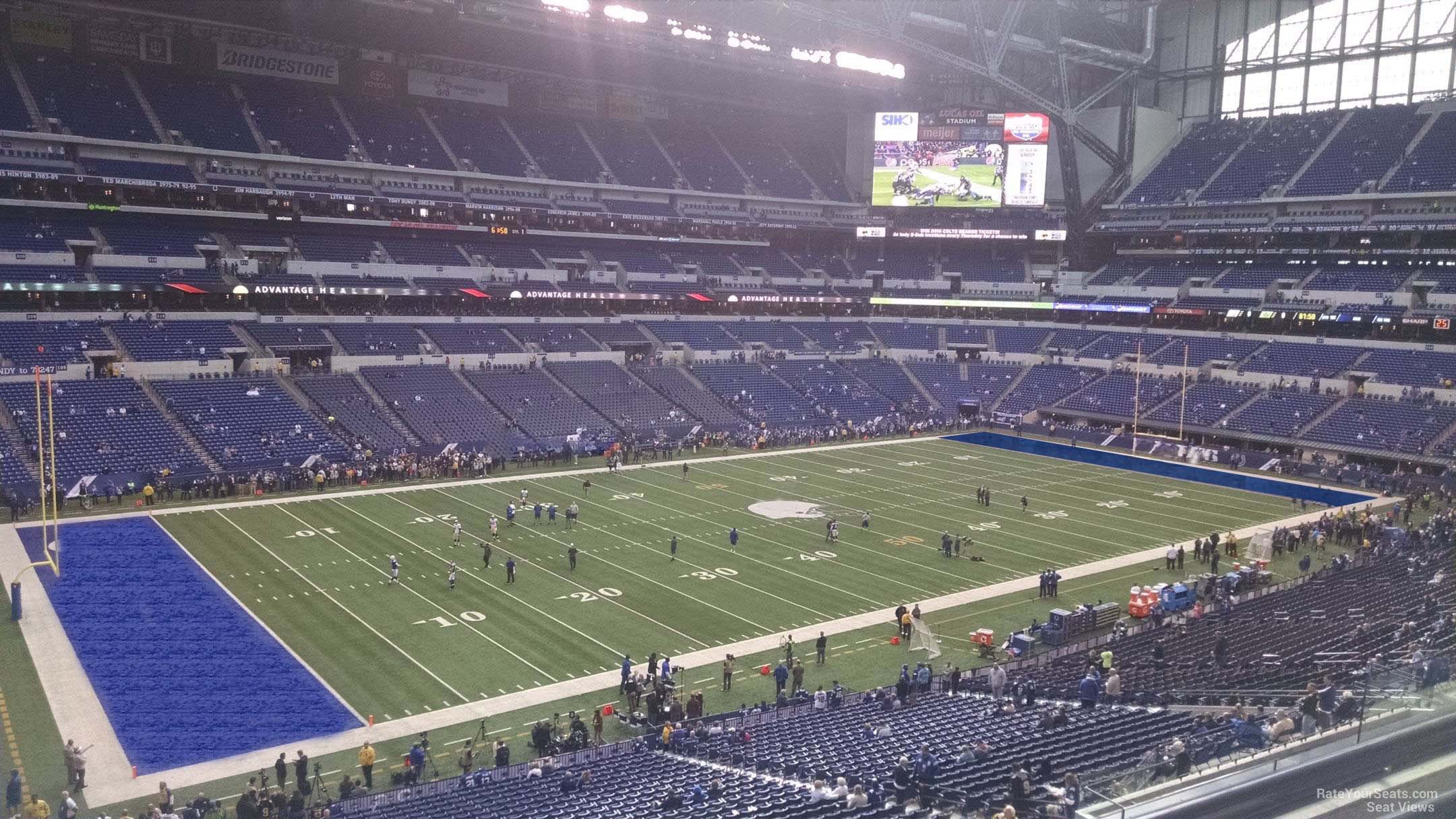 section 345, row 4 seat view  for football - lucas oil stadium