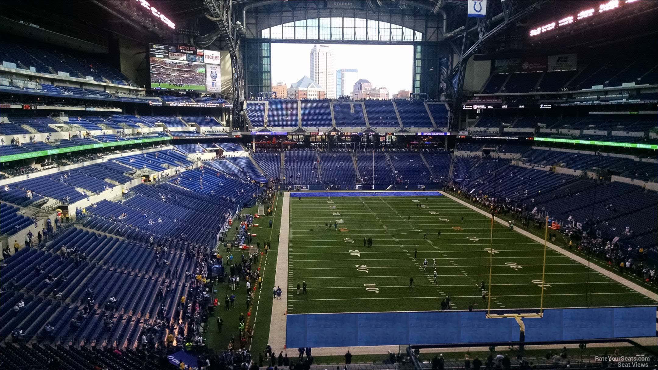 section 428, row 8 seat view  for football - lucas oil stadium